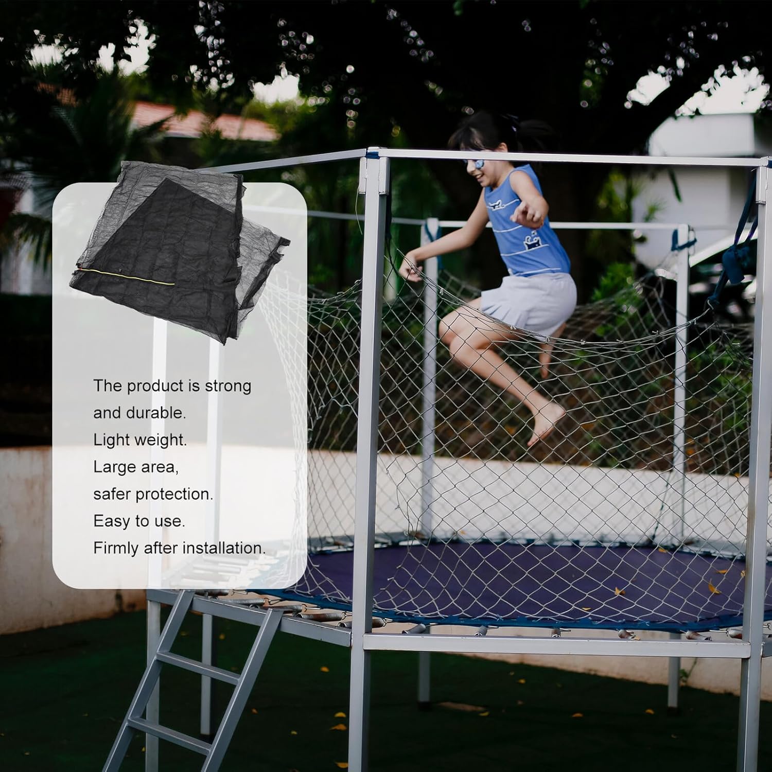 Zerodeko Trampoline Protective Net Replacement Inner Safety Enclosure Net for Jumping Bed with PP Material and Heavy-Duty Construction Lightweight and Area for Enhanced Fall Protection