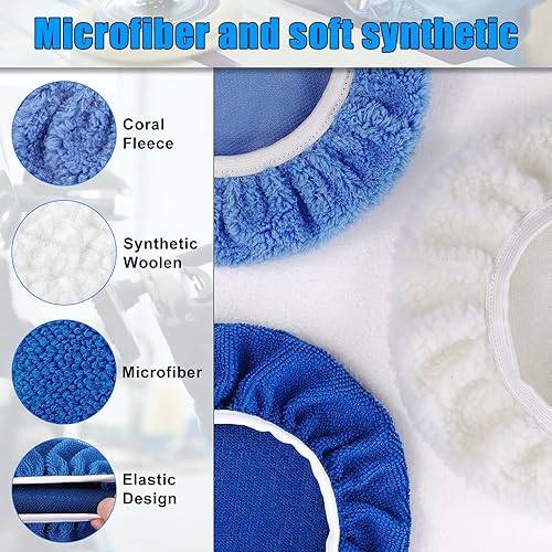 Miniatura 3 de 9 almohadillas de pulido para capó, 9 a 10 pulgadas, capó pulidor de 9 a 10 pulgadas, capó de cera, cubierta de almohadilla de pulido, paquete mixto