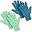 Patelai 2 Pairs Microfiber Gloves for plants Dusting Cleaning Glove Mittens House Cars Blinds Dusting(Blue, Grass Green, Large)