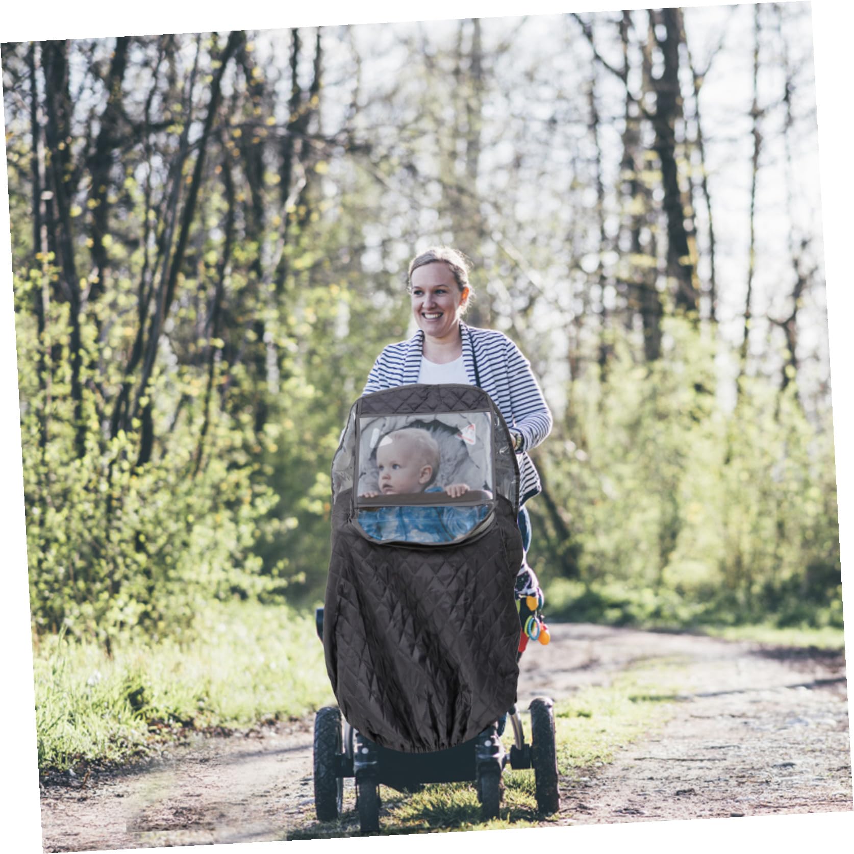 Housse de Pluie pour Poussette Bébé Multifonctionnelle Étanche | Protection Vent et Pluie, en Lin et Eva, Légère et Sûre, pour Usage Extérieur