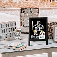 Vista 6 de 4 THOUGHT Letreros pequeños de pizarra de mesa, 9.5 x 14 pulgadas, mini pizarra magnética con soporte para alimentos, marco de madera, caballete