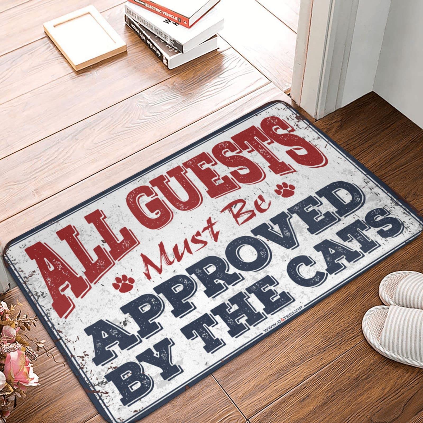 Tapis Catss décoration vintage 65x90cm pour cuisine et entrée maison