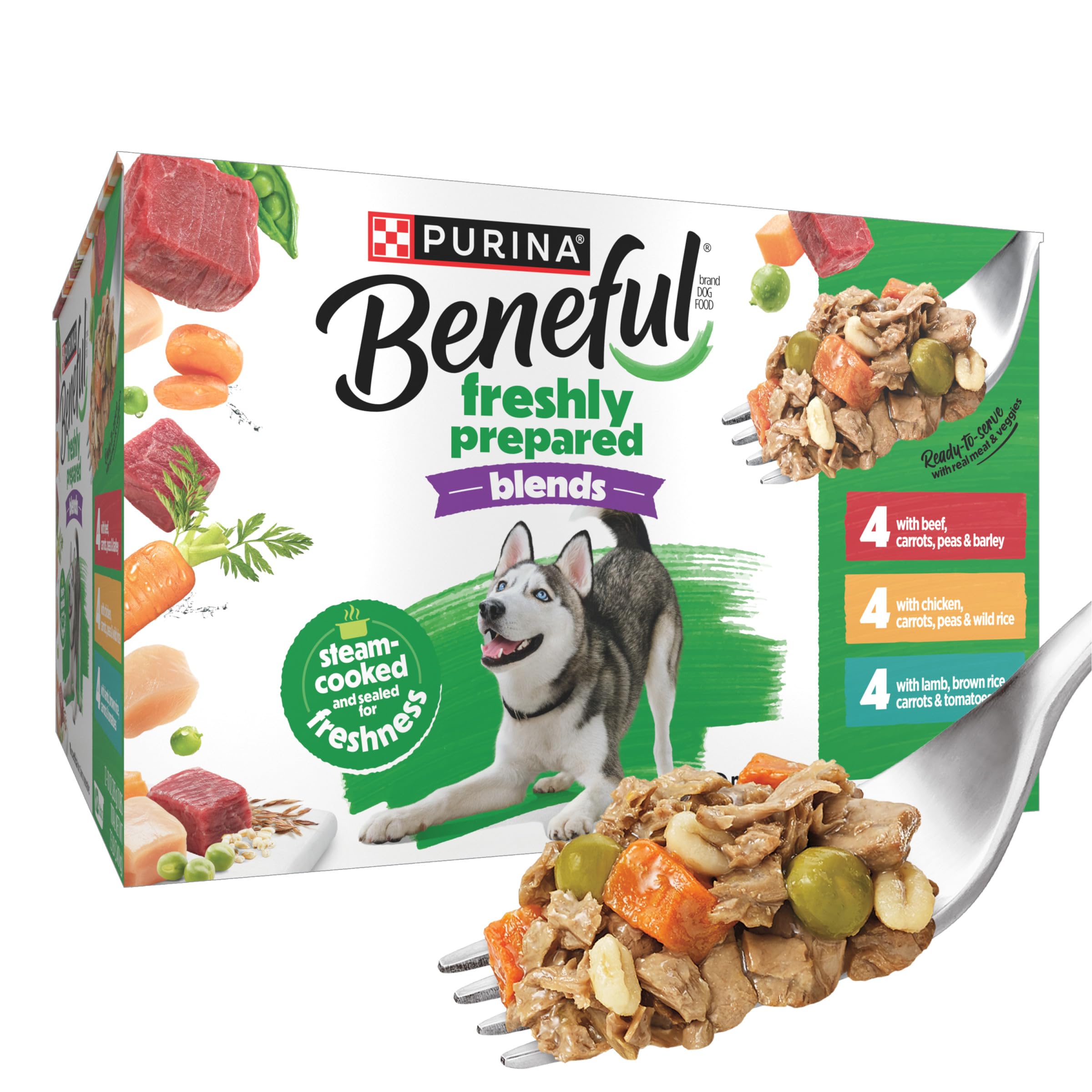 Purina Beneful Minced Matches Adult Wet Dog Food Pack of Different - (12) 10g Pots, (12) 10 oz. Tubs