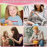 Vista 8 de Aeelike Kits de aprendizaje de ganchillo para principiantes, kit de inicio de ganchillo con todo, hilo acrílico de 1093 yardas para ganchillo, juego