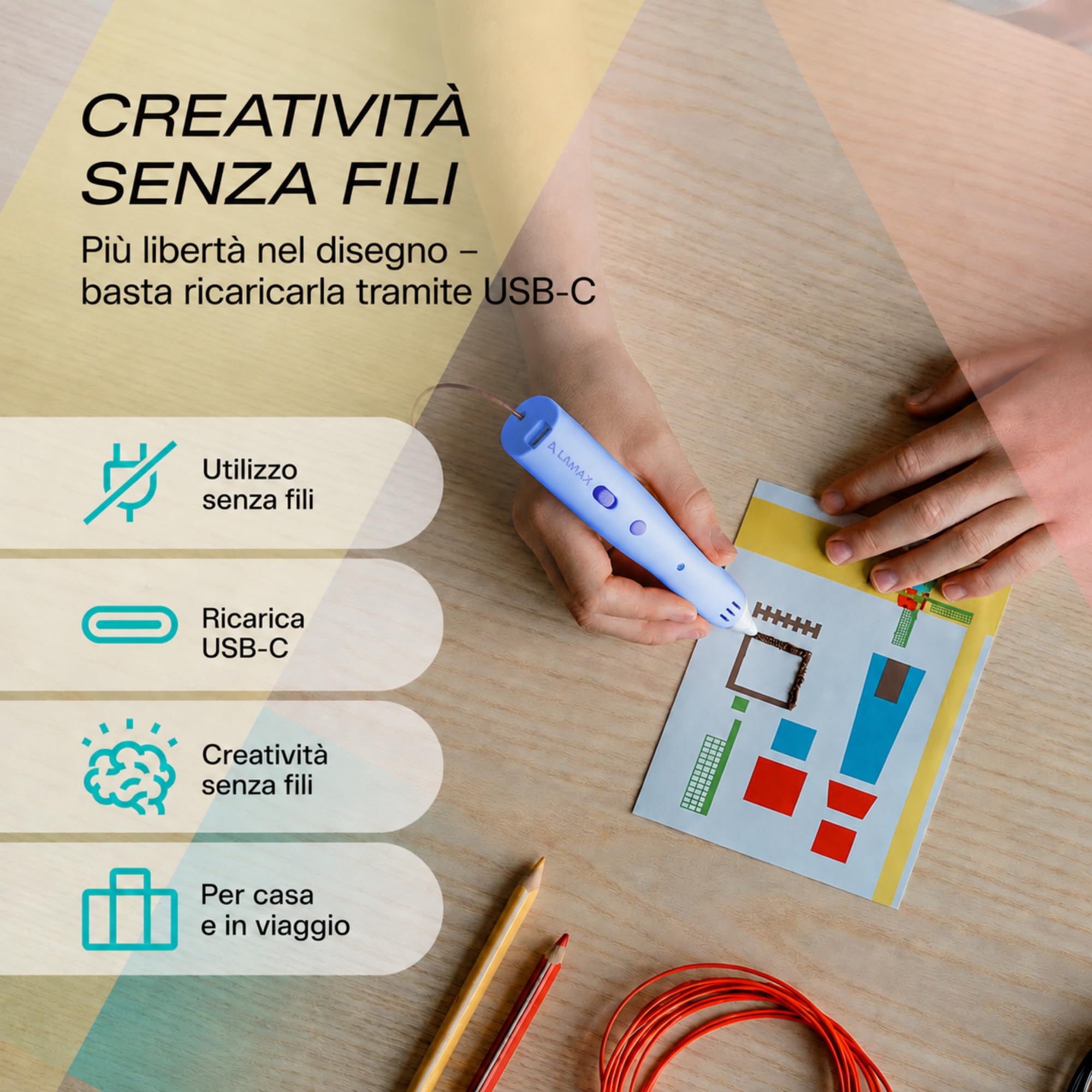 Penna 3D LAMAX ArtKid1 3D, blu