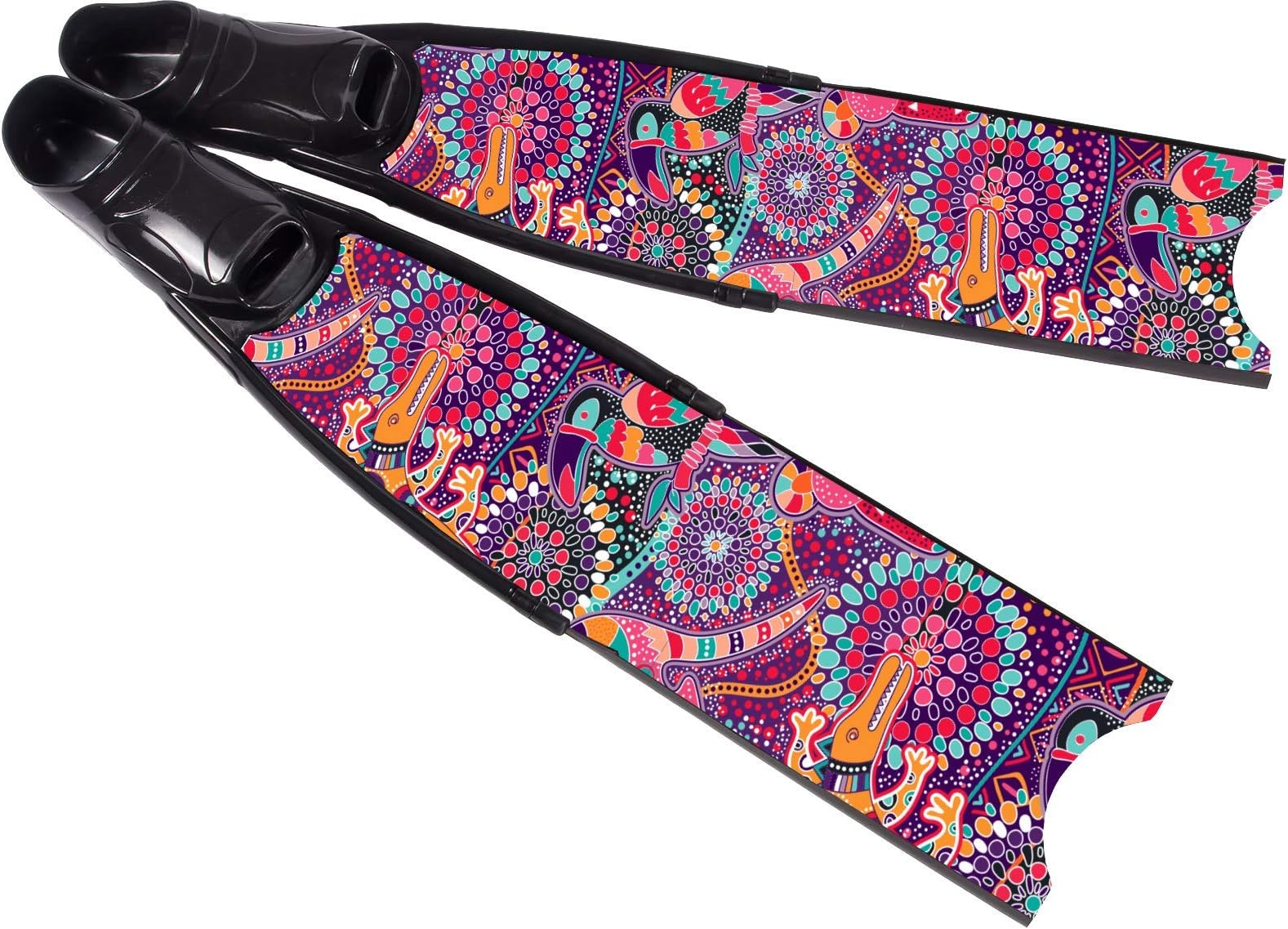 Leaderfins Africa Limited Edition Freediving Long Fins with Comfortable Foot Pocket