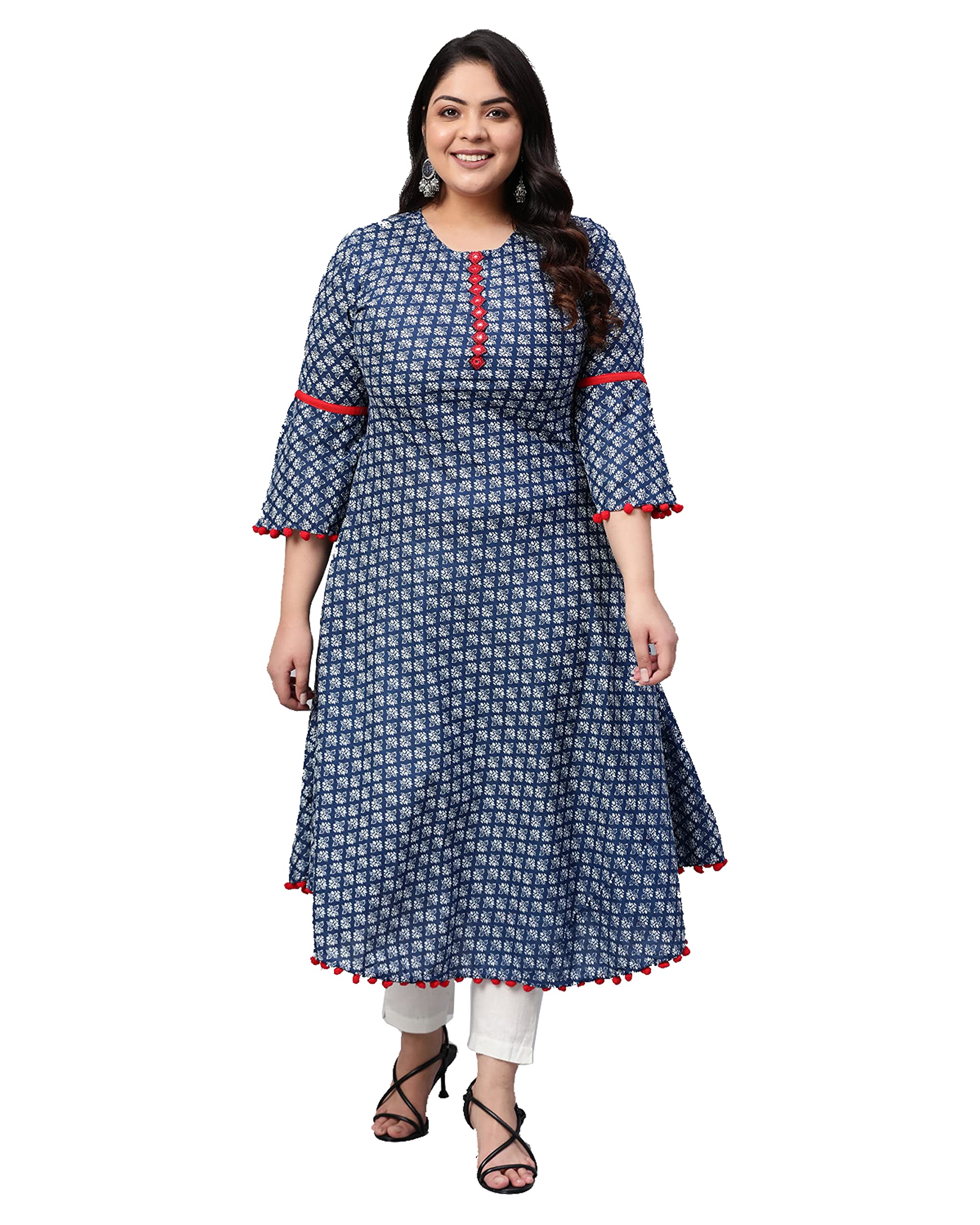 Women's Cambric Cotton Printed A-Line Kurta