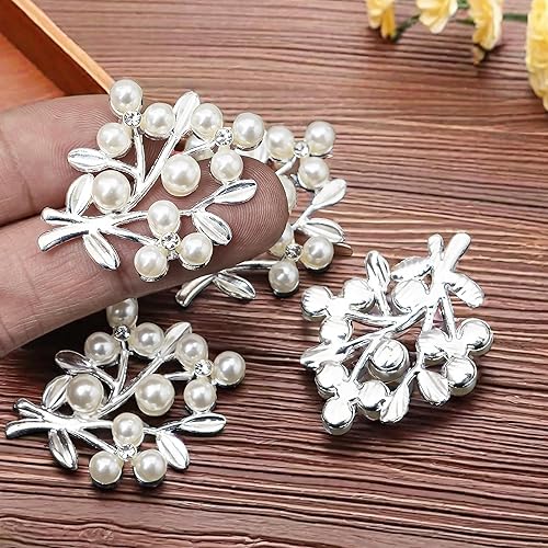 Miniatura 2 de 36 piezas de adornos de diamantes de imitación de perlas chapados en oro de aleación de sepia con microincrustaciones, accesorios de perlas hechos a