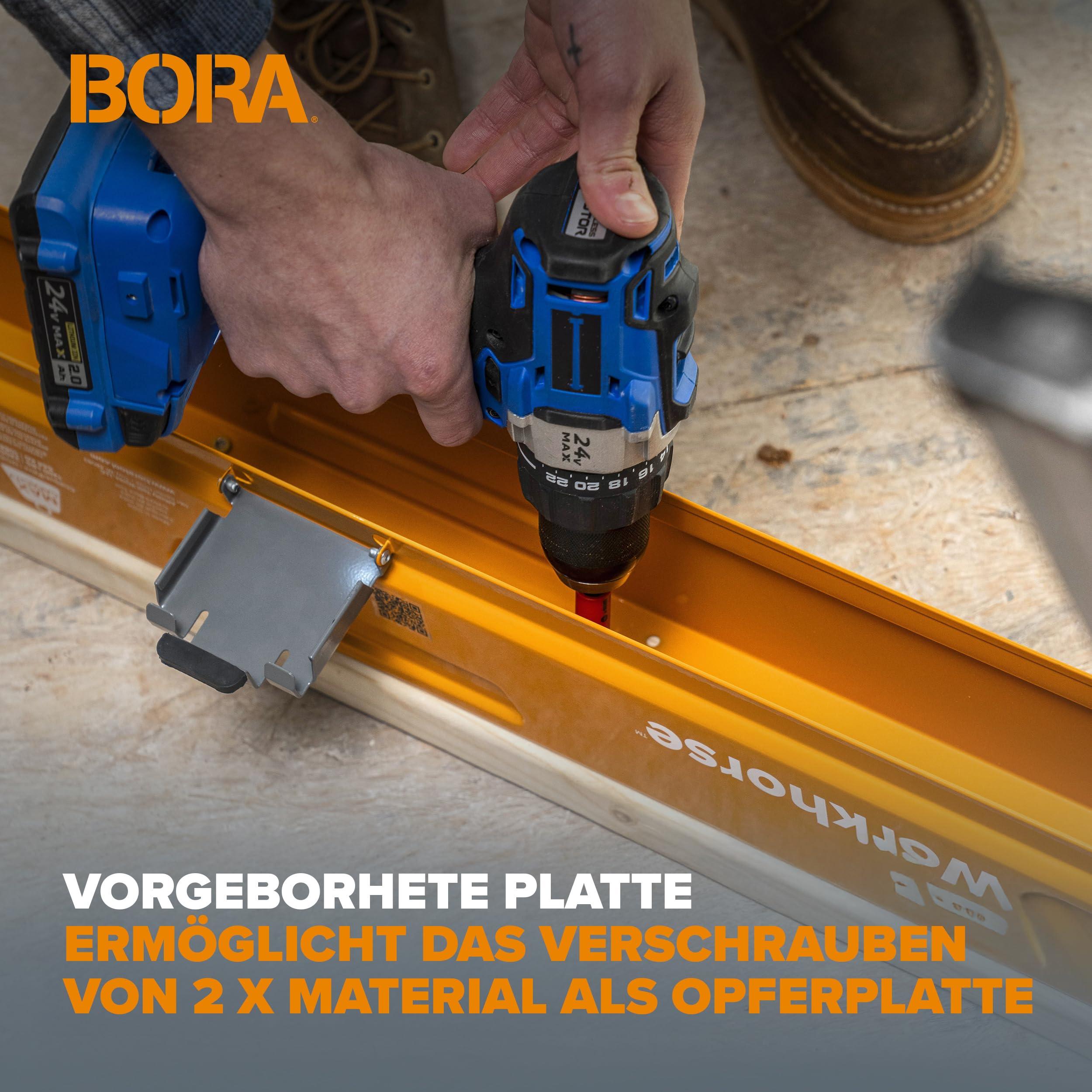 Bora Arbeitsböcke klappbar mit Stahlrahmen, 1225 kg Tragfähigkeit – Arbeitsbock 2er Set, höhenverstellbar, Sägebock klappbar, 2x4 Halterung – PM-3350T