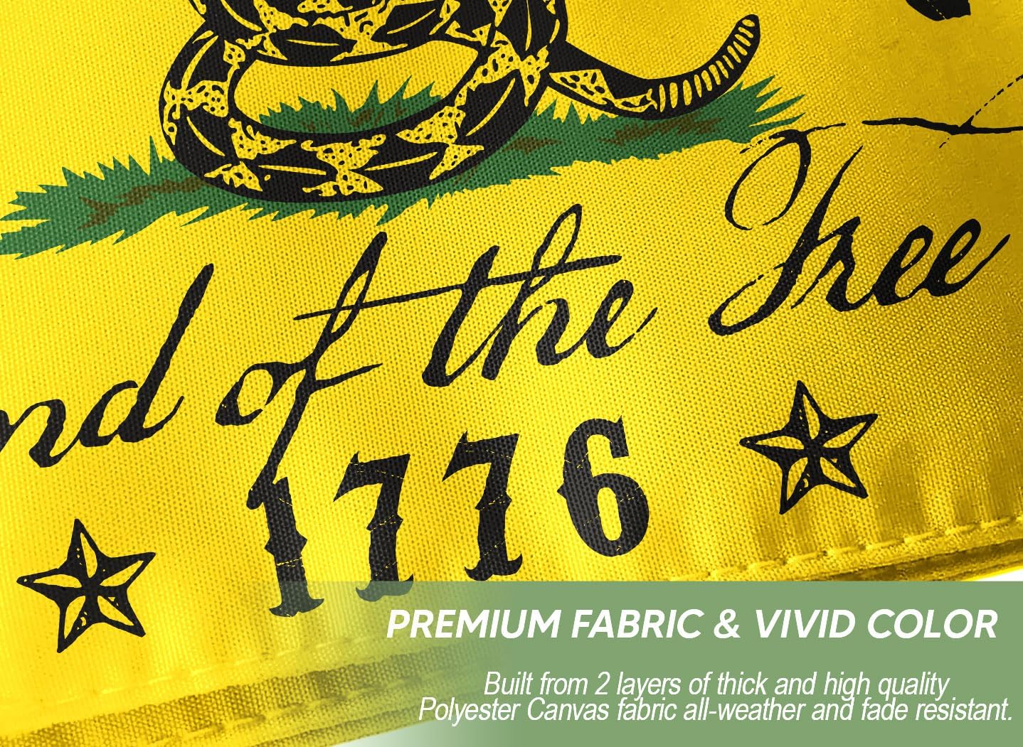 Don't Tread On Me Gadsden Flag Liberty or Death Land of The Free Betsy Ross Flag Patriotic 1776 Flag Rattle Snake Outdoor Indoor Decorative House Flag 30" x 40" (2.5x3.3 ft)