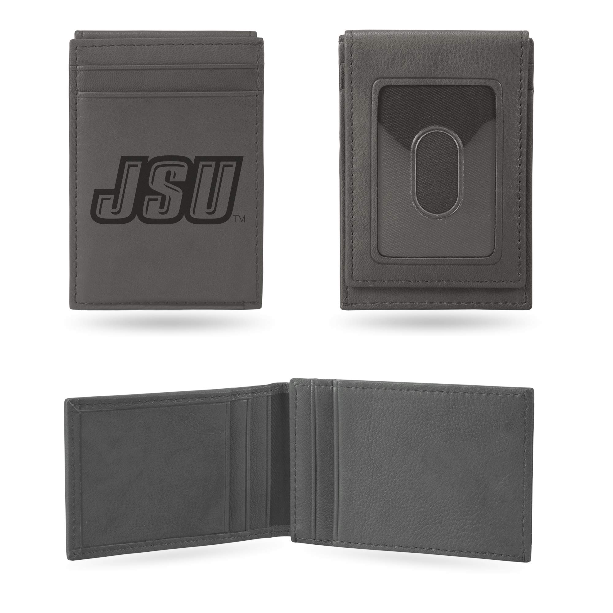 Rico Industries NCAA Gray Laser Engraved Front Pocket Wallet - Compact/Comfortable/Slim
