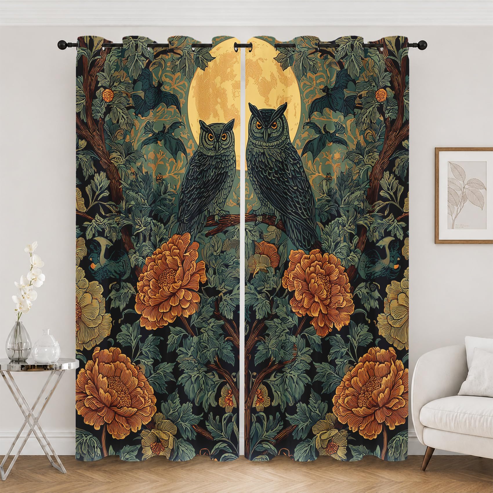 Rideau occultant William Morris 117x229 au tombé lourd et finitions luxe