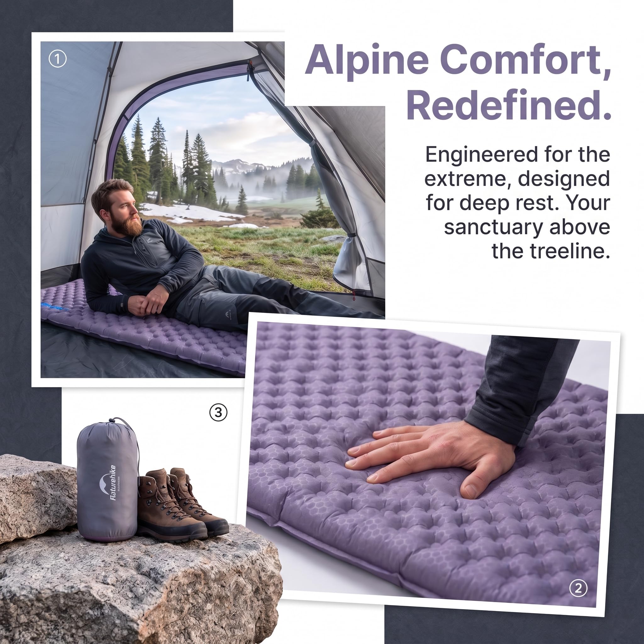 Naturehike Matelas isolant de camping sans PFAS, ultra léger, valeur R 5,8