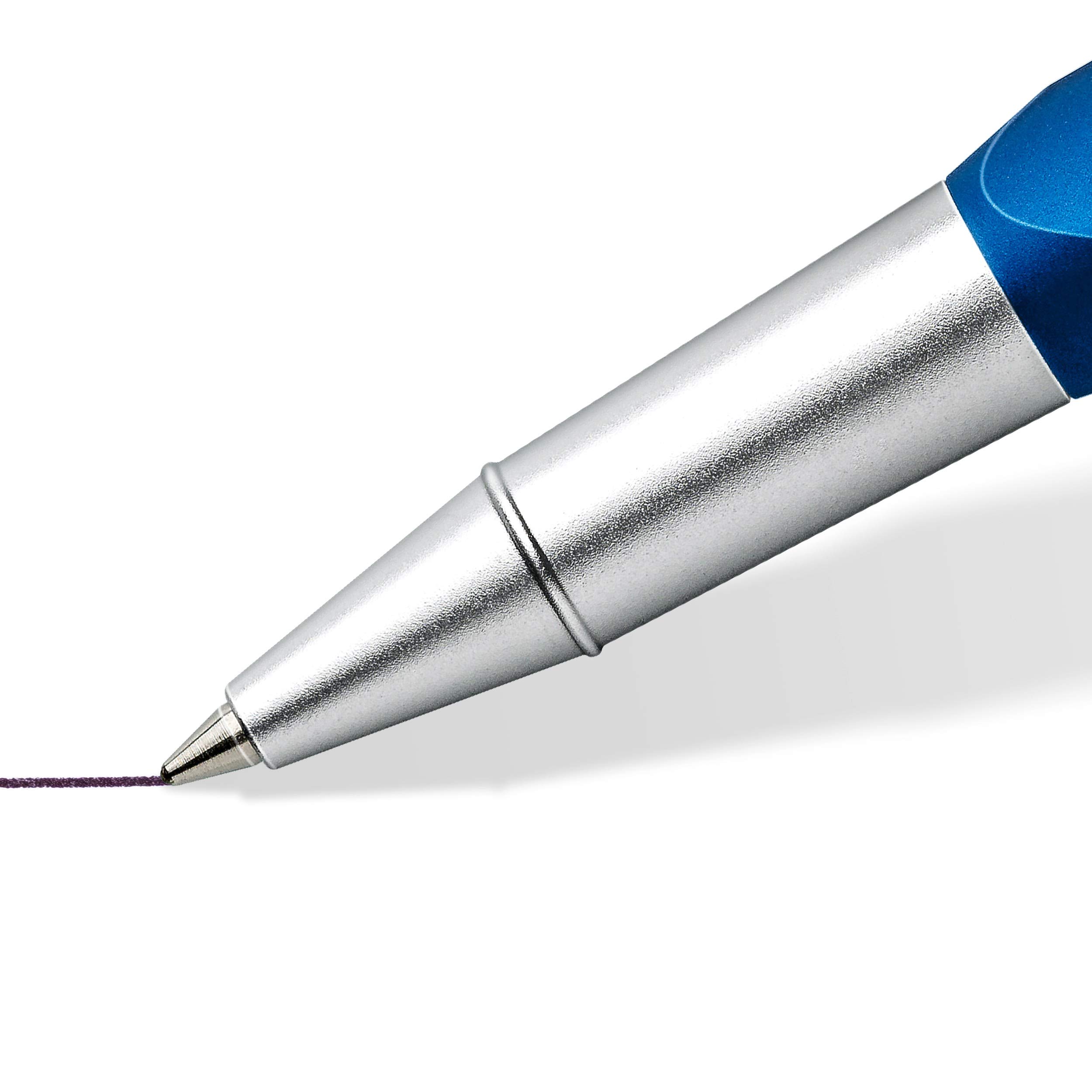 Staedtler TRX 412 TRX 3M-9 Roller Pen (Ergonomic Triangular Shape, Matt,  Velvety Aluminium Surface, Metal Clip, Blue barrel, Standard Large Refill,  Stroke Width M, Ink Colour Black) : Amazon.in: Office Products