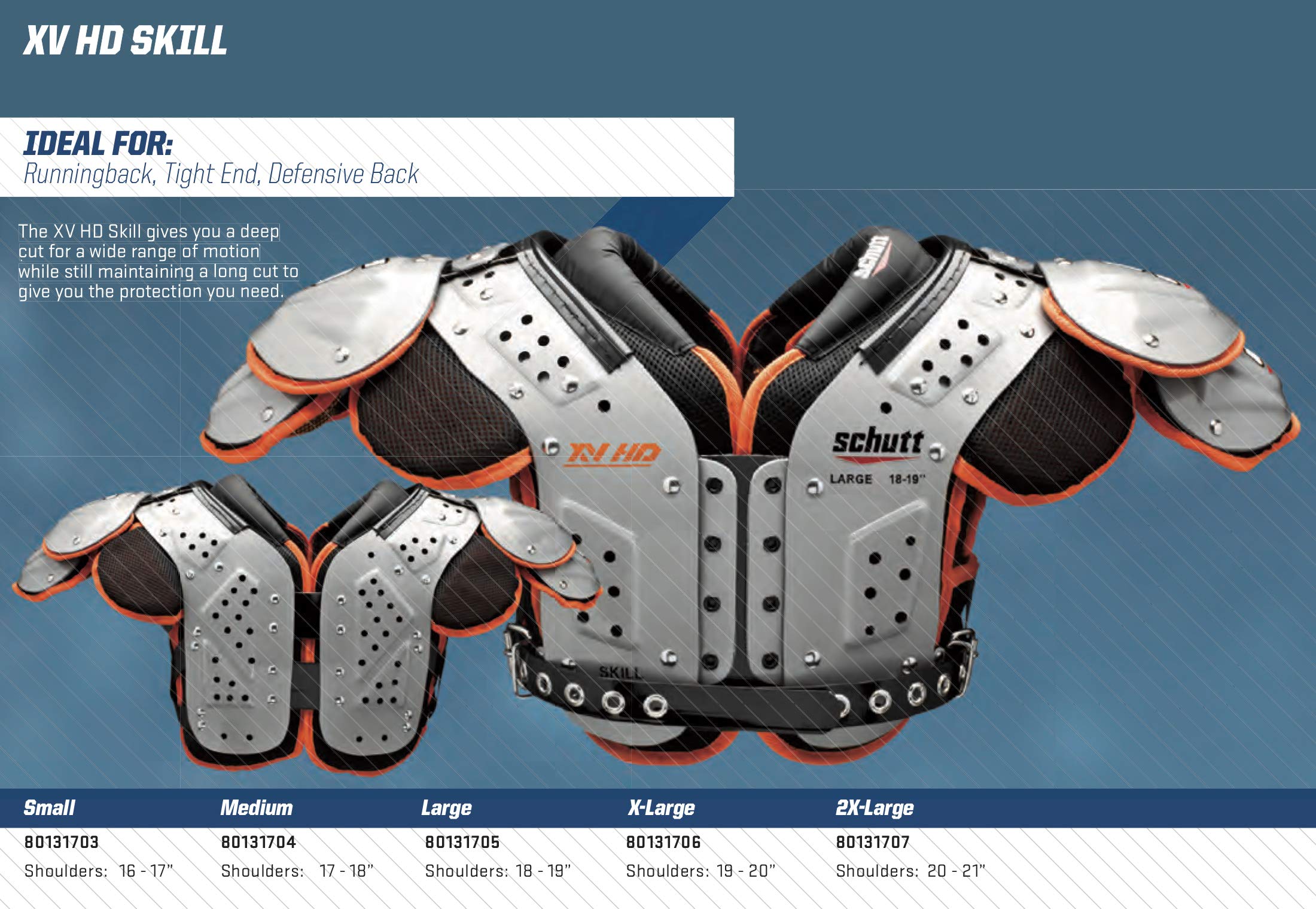 Amazon.co.jp: Schutt Sports Varsity XV HD Skill Shoulder Pad