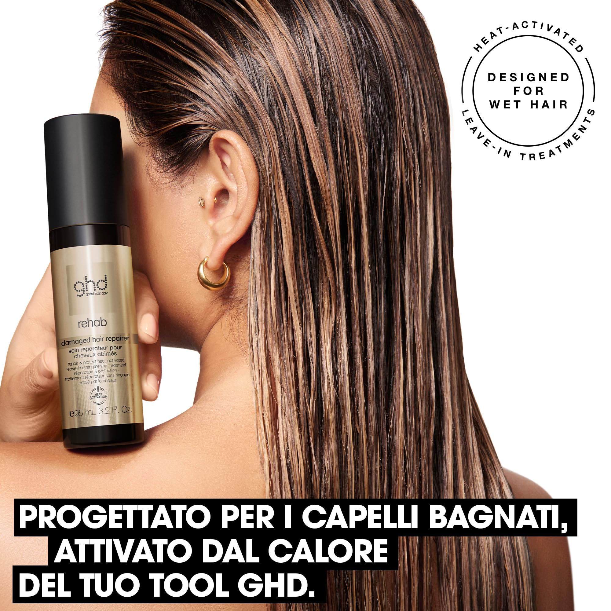 ghd Rehab Damaged Hair Repairer Trattamento senza risciacquo attivato dal calore per riparare & proteggere 95 ml