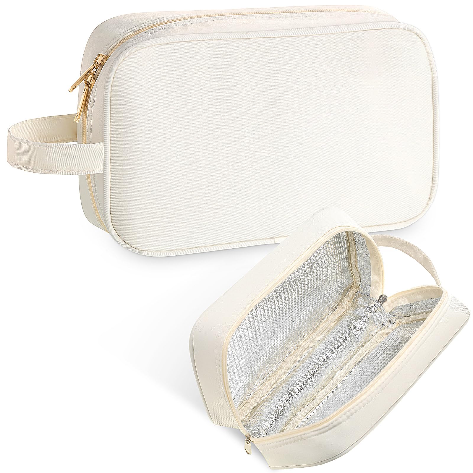 Kacctyen Insulated Makeup Bag for Car Women Cosmetics Bag Heat-resistant Travel Makeup Organizer Waterproof Skincare Case from Melting Freezing Winter