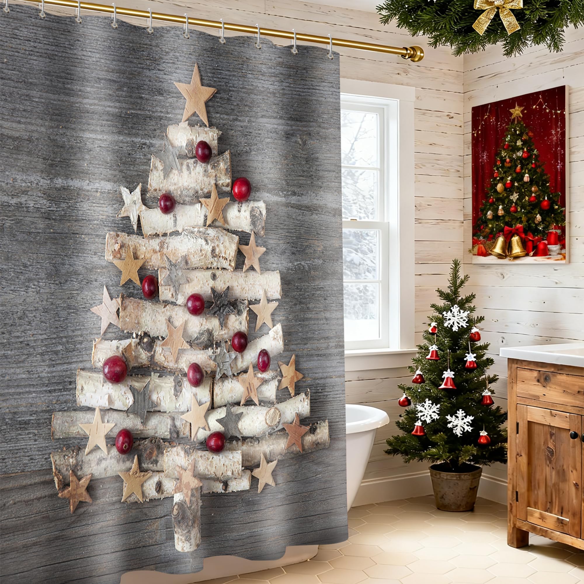 Broshan Duschvorhang, Meeresstrand, Seestern, Seestern, Seestern, Seefische, Seefische, Meeresmuschel, Polyester, wasserdicht, Badezimmerzubehör, 183 cm 72x72 inch Farbe 01