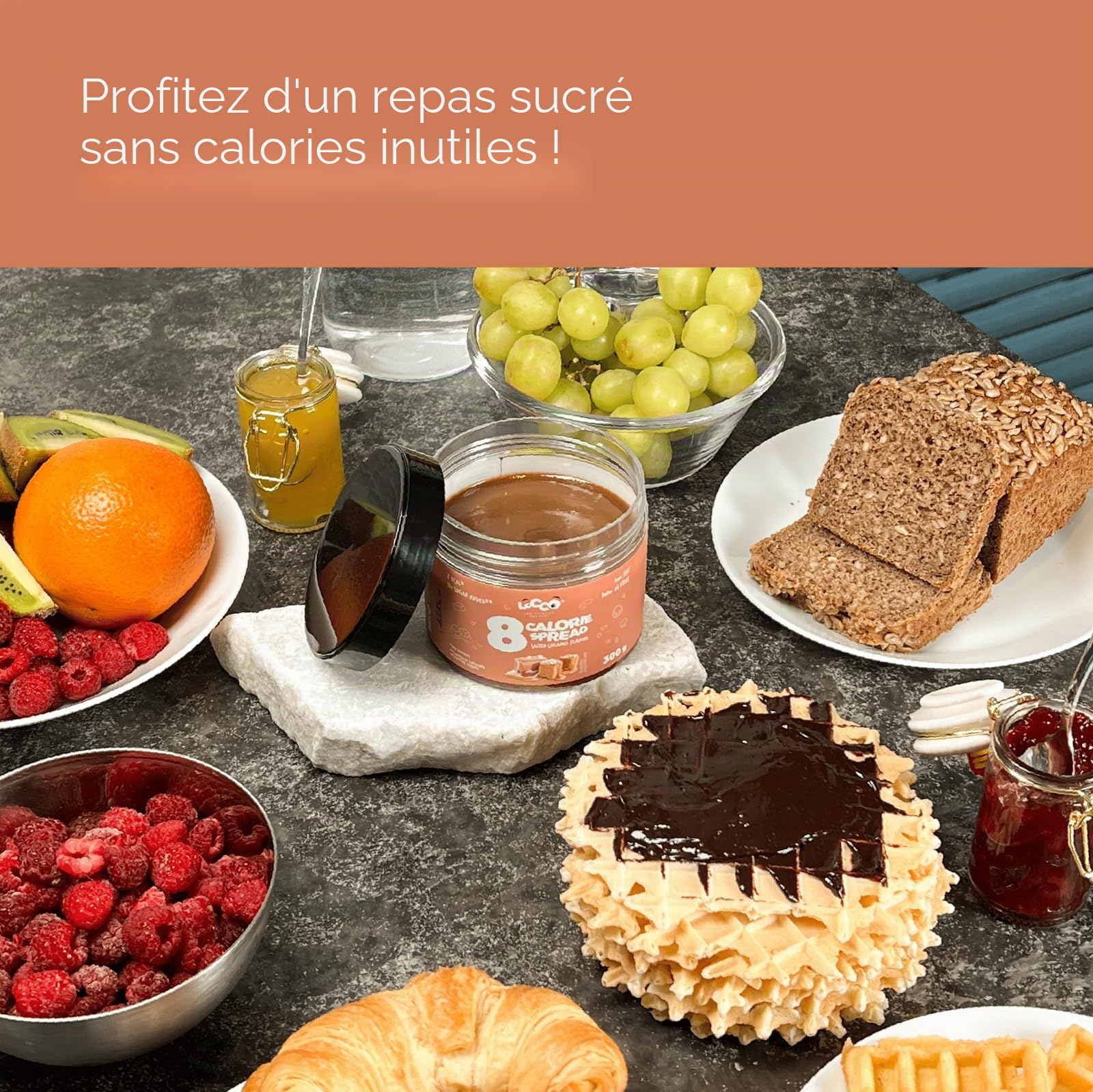 LOCCO Pâte à Tartiner Caramel Salé 8 Calories - 300g