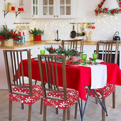 Miniatura 2 de NIBESSER Juego de 4 fundas de asiento para sillas de comedor, elásticas, suaves, extraíbles y lavables, para comedor, fundas de cojín de asiento