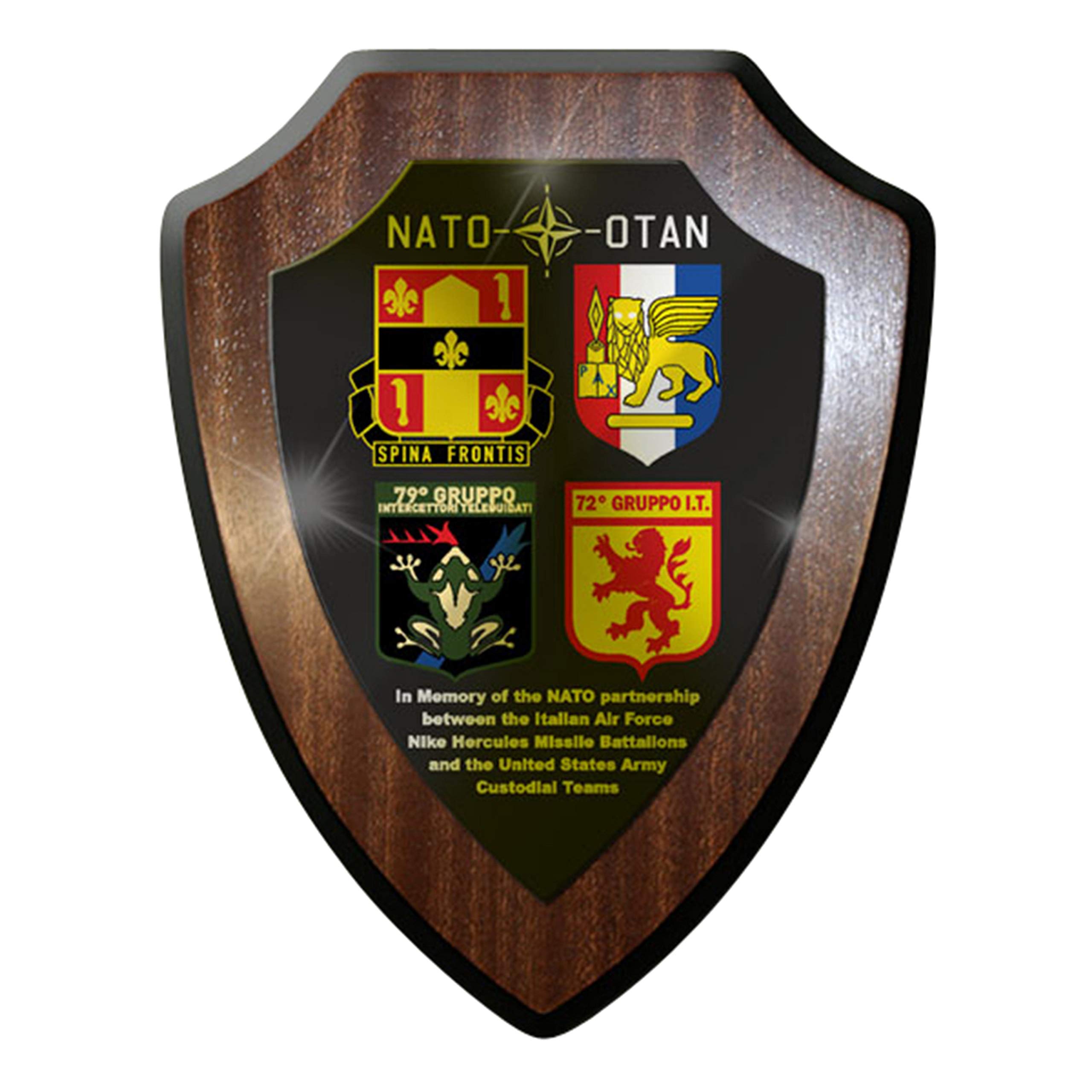 Armoiries plaque murale Italian US Army 559th usaag OTAN