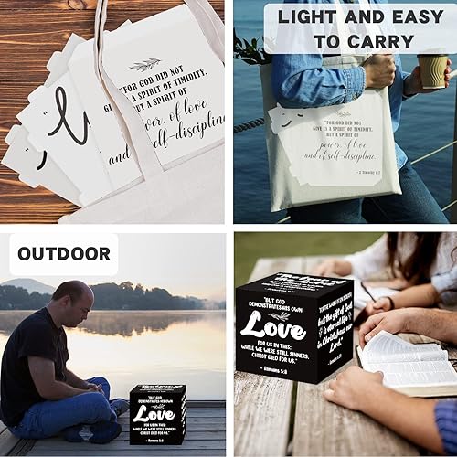 Miniatura 3 de Azbuk 2 cajas inspiradoras con versículos bíblicos cristianos, decoración de oración de petición para el hogar, oficina, escritorio religioso,