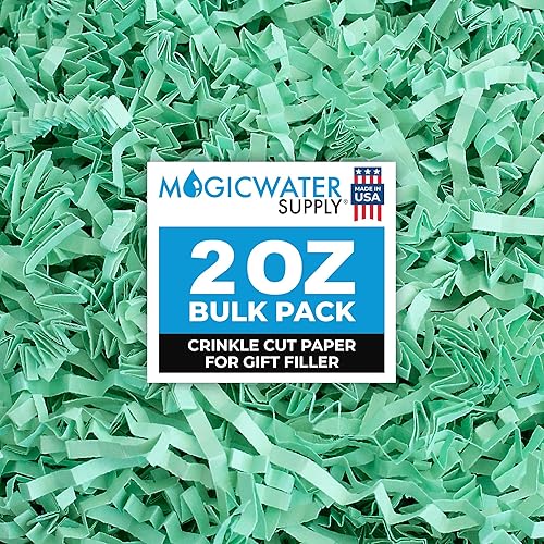 Miniatura 20 de MagicWater - Papel de corte arrugado para cestas de regalo, 2 onzas, verde militar, perfecto para relleno de papel triturado, relleno de cestas