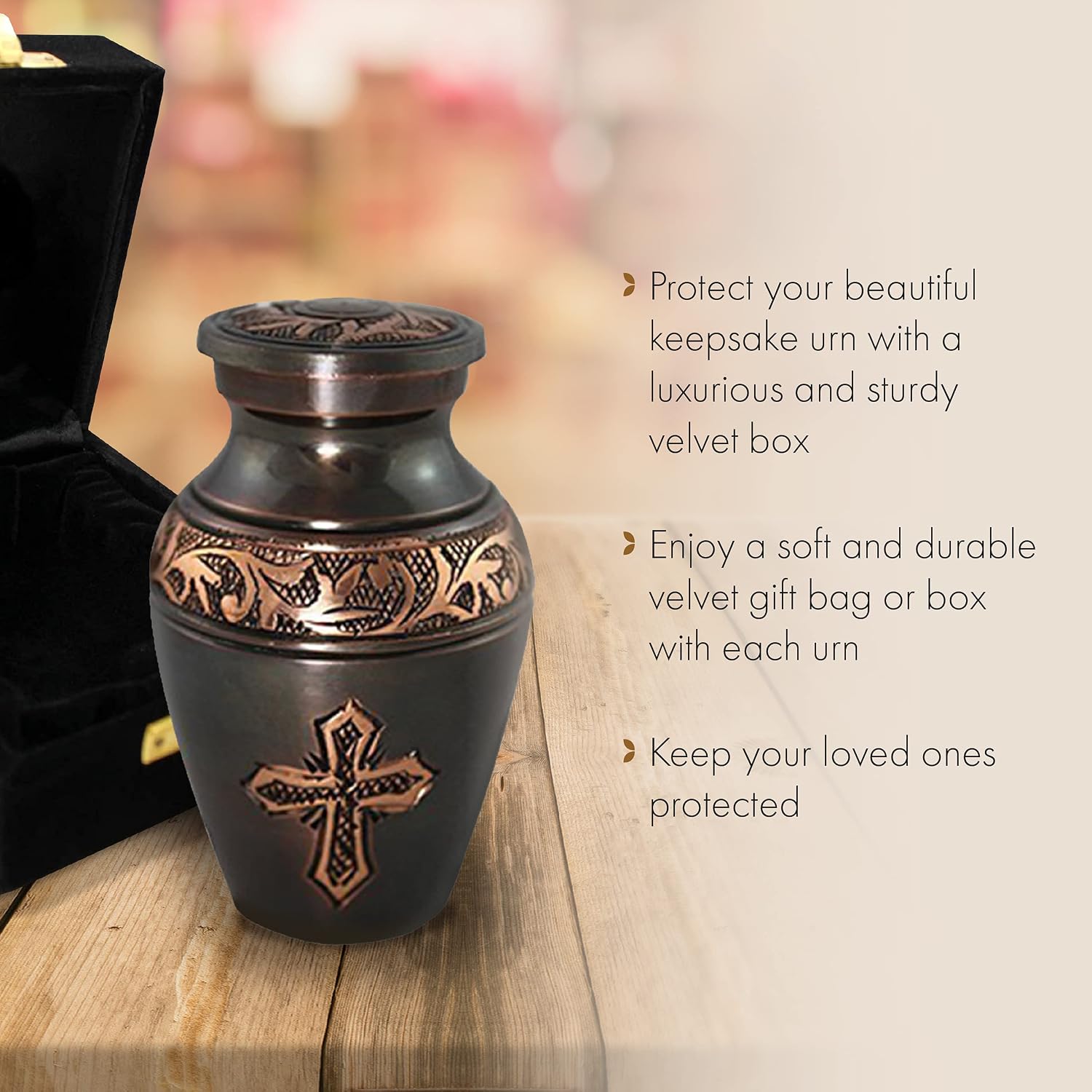 Bronze Cross Cremation Urns for Human Ashes Adult Male & Female Urns