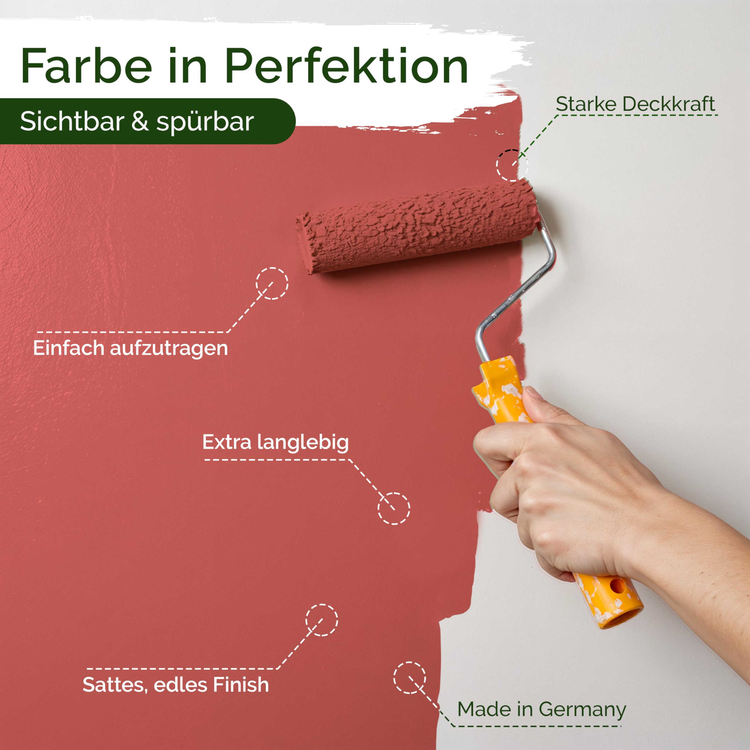 Wandfarbe Rot Braun Bordeaux matt 5 L – Perky Pomegranate