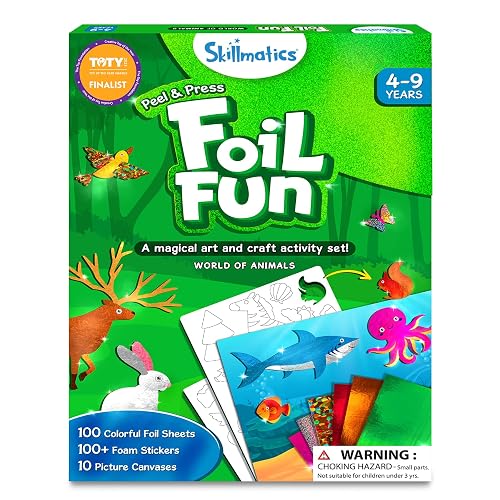 Skillmatics Foil Fun Animals, Foil Art & Craft Kit, Gift