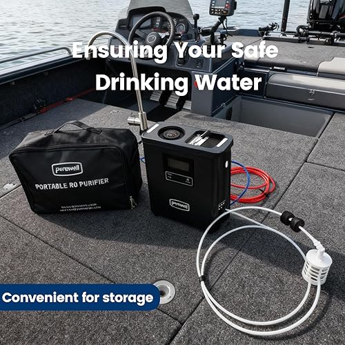 Miniatura 6 de Purewell K8680 RO Sistema purificador de agua, 10 etapas RV portátil de filtración de agua de supervivencia con UV, tasa de desalinización alcanza