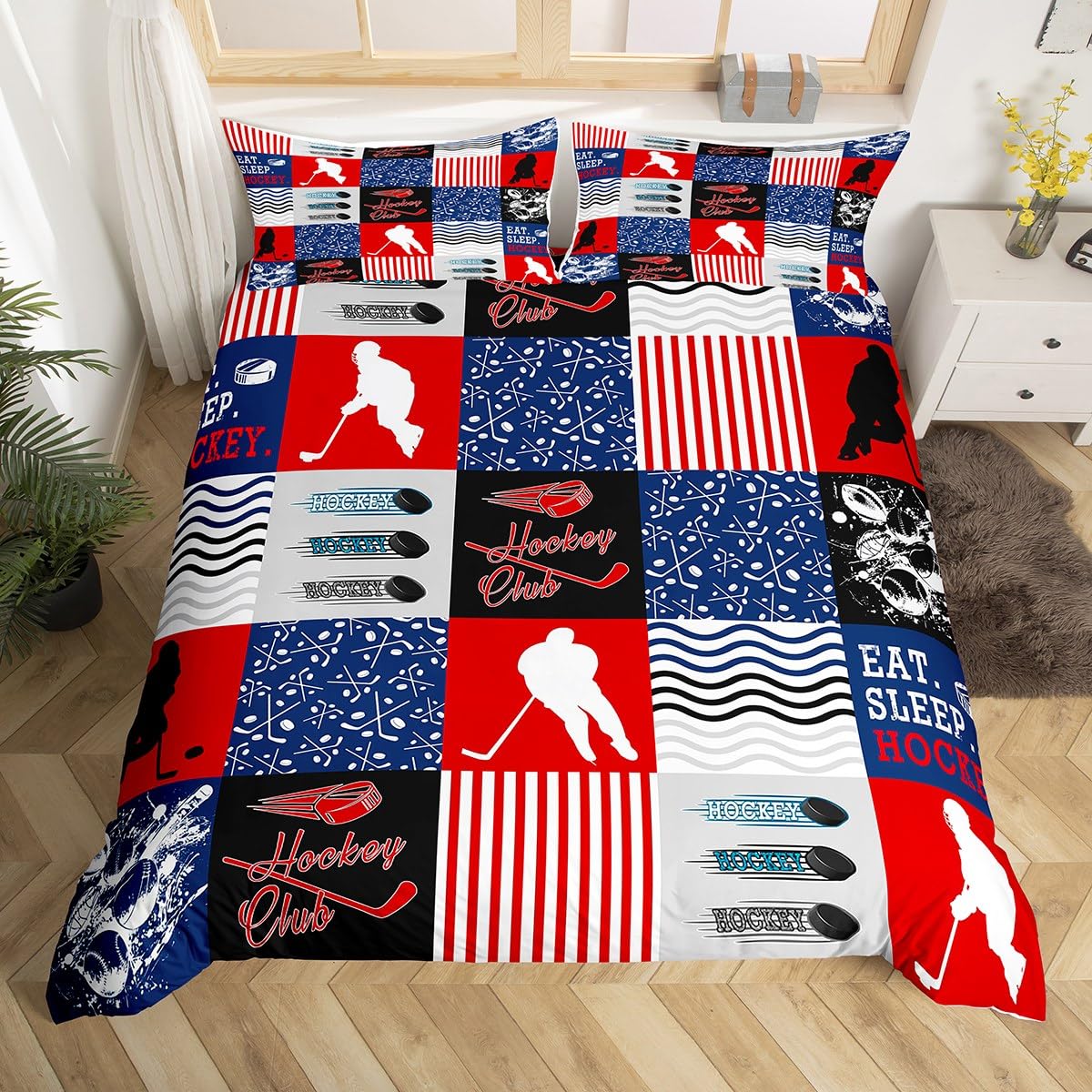 Parure de lit sport avec housse de couette ultra douce pour chambre d'enfant