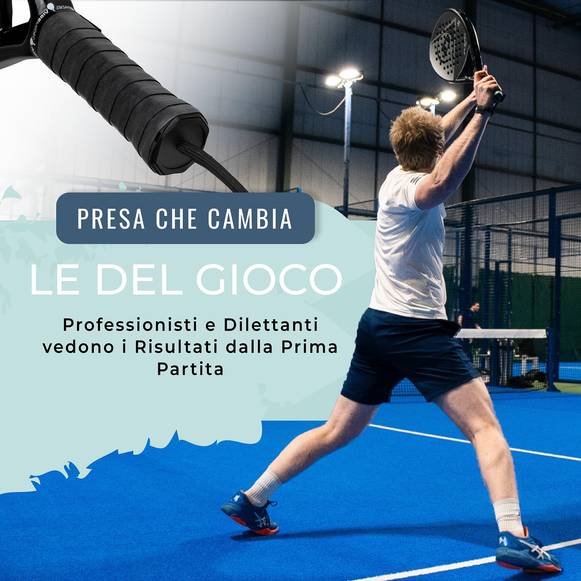 Grip 'n' Rip Overgrip Padel 3 Pezzi – Impugnatura Antiscivolo per Racchette Padel, Pickleball, Squash, Badminton