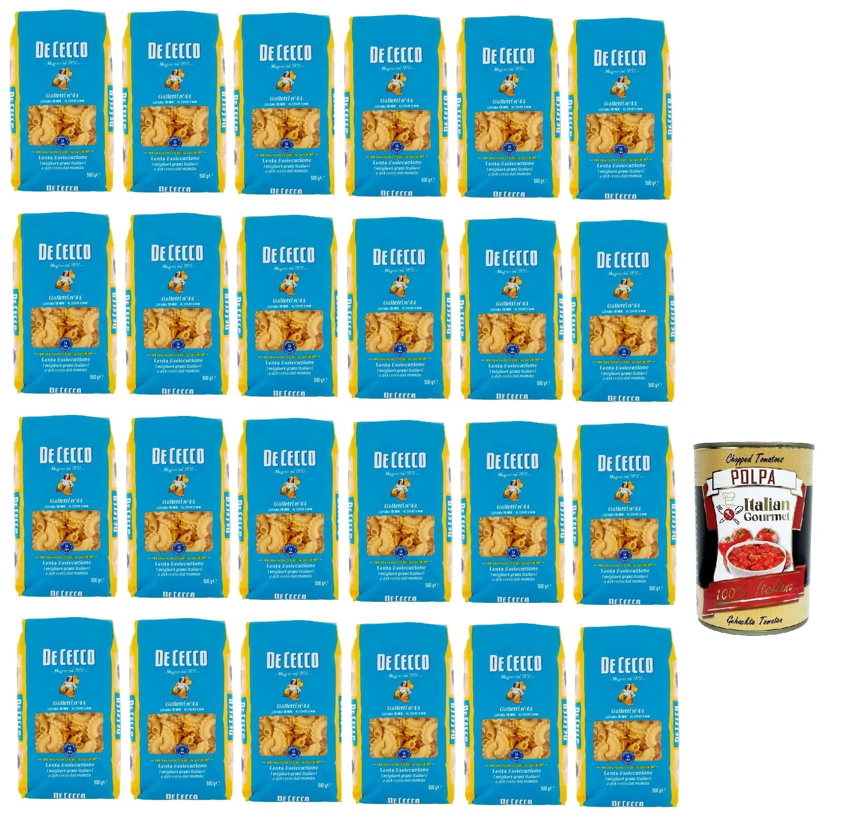 De Cecco Galletti N°44 500gr + Italian Gourmet Polpa 400g