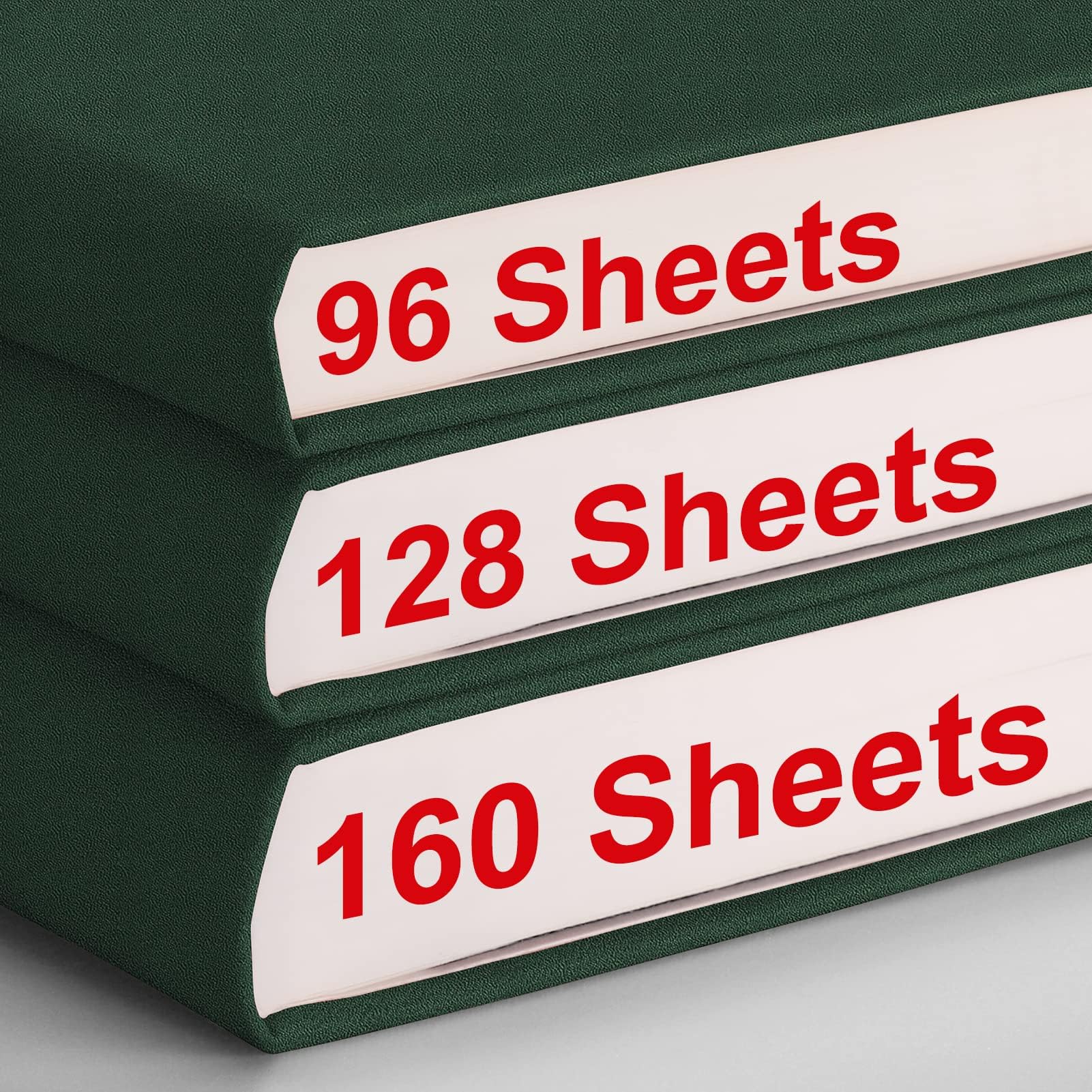 AHGXG College-Notizbuch, liniert, 320 Seiten, großes Tagebuch A4 (21,6 x 27,9 cm) | Dick liniertes Notizbuch für Notizen, 100 g/m² Papier, Leder-Softcover, für Damen und Herren, Grün