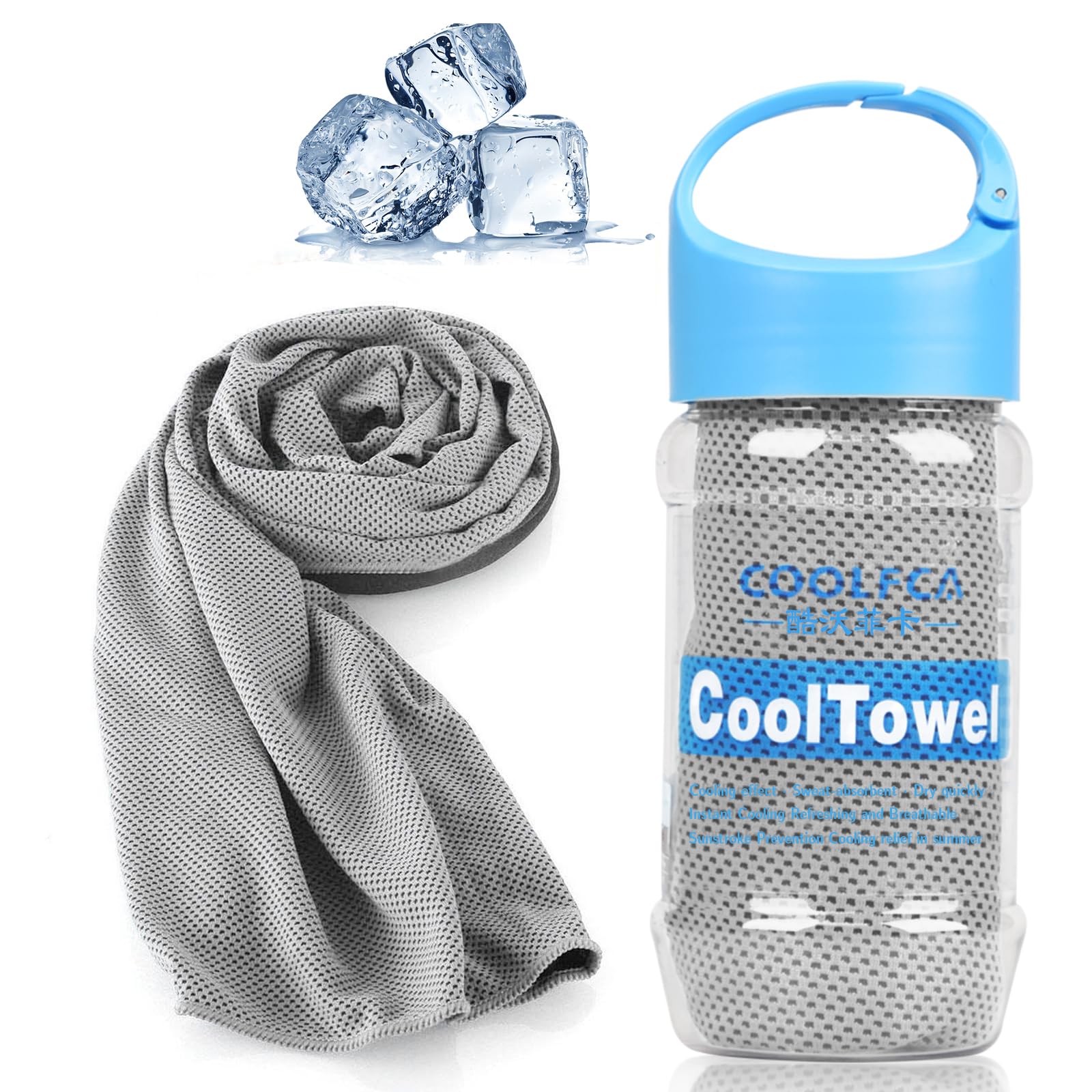 VAKKI Cooling Towel, Ice Cold Sports Sweat Towels for Instant Relief Perfect Coolings Scarf Neck,Forehead, Wristband, Bandana, Stay Cool from Over Heating During All Kinds of Sport and Exercise โ image 1