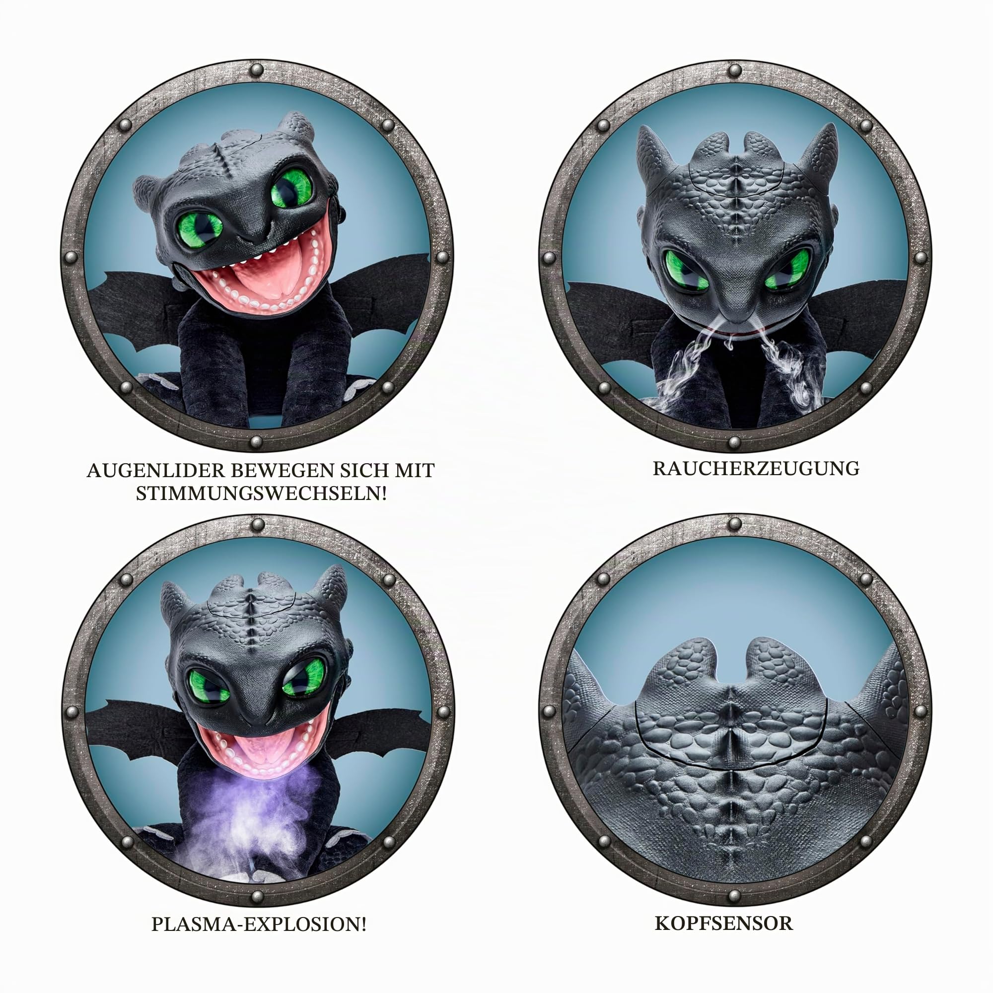 Wow! Stuff HTTYD Toothless Puppetronic von RealFX, Amazing Animatronic Ohnezahn mit 1. Edition-Zertifizierung, Sieht echt aus, fühlt Sich an und klingt echt. Über 50 Action- und Sound-Kombinationen