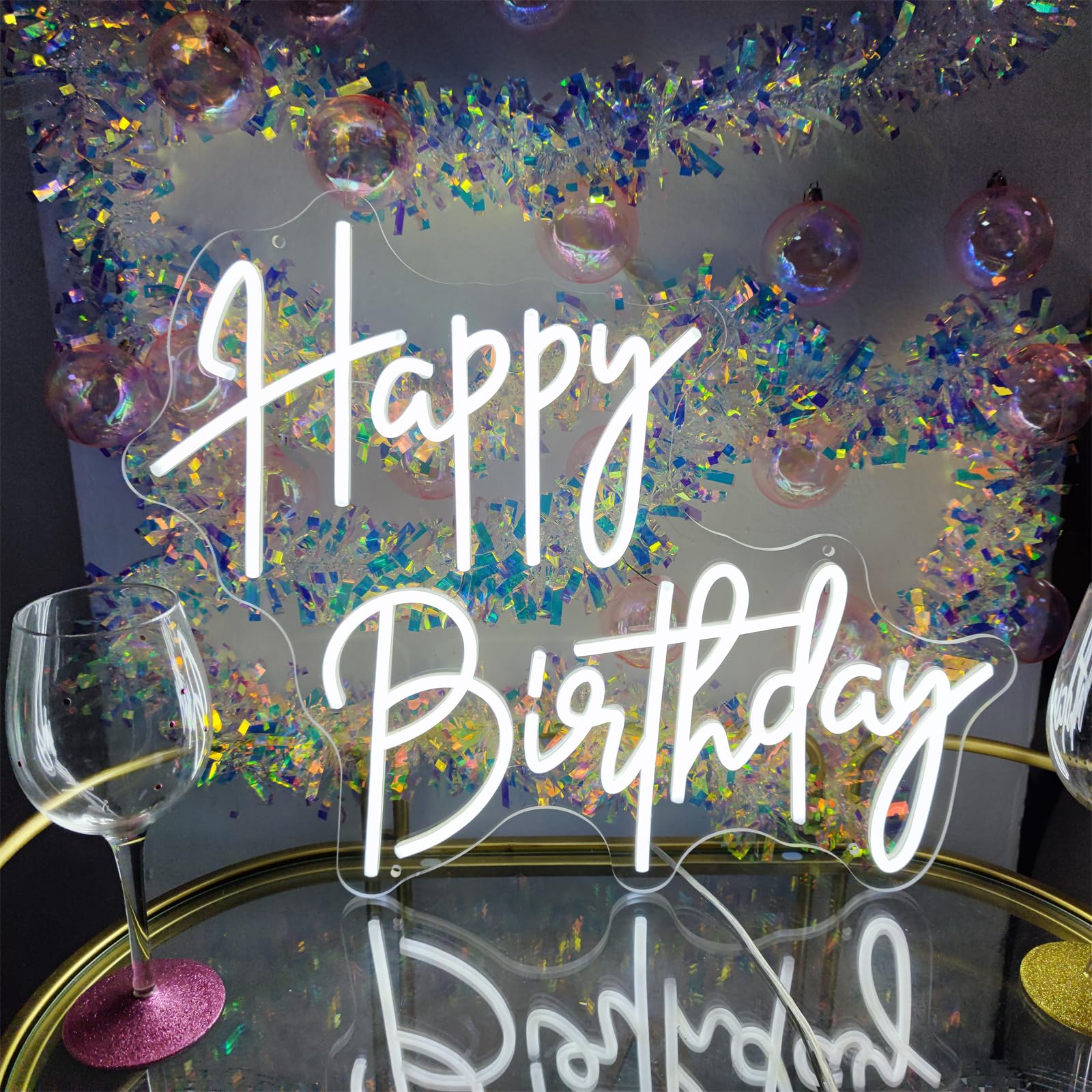Amazon.co.jp: INSNEnN Happy Birthday ネオンサイン 壁装飾用 30×24.2