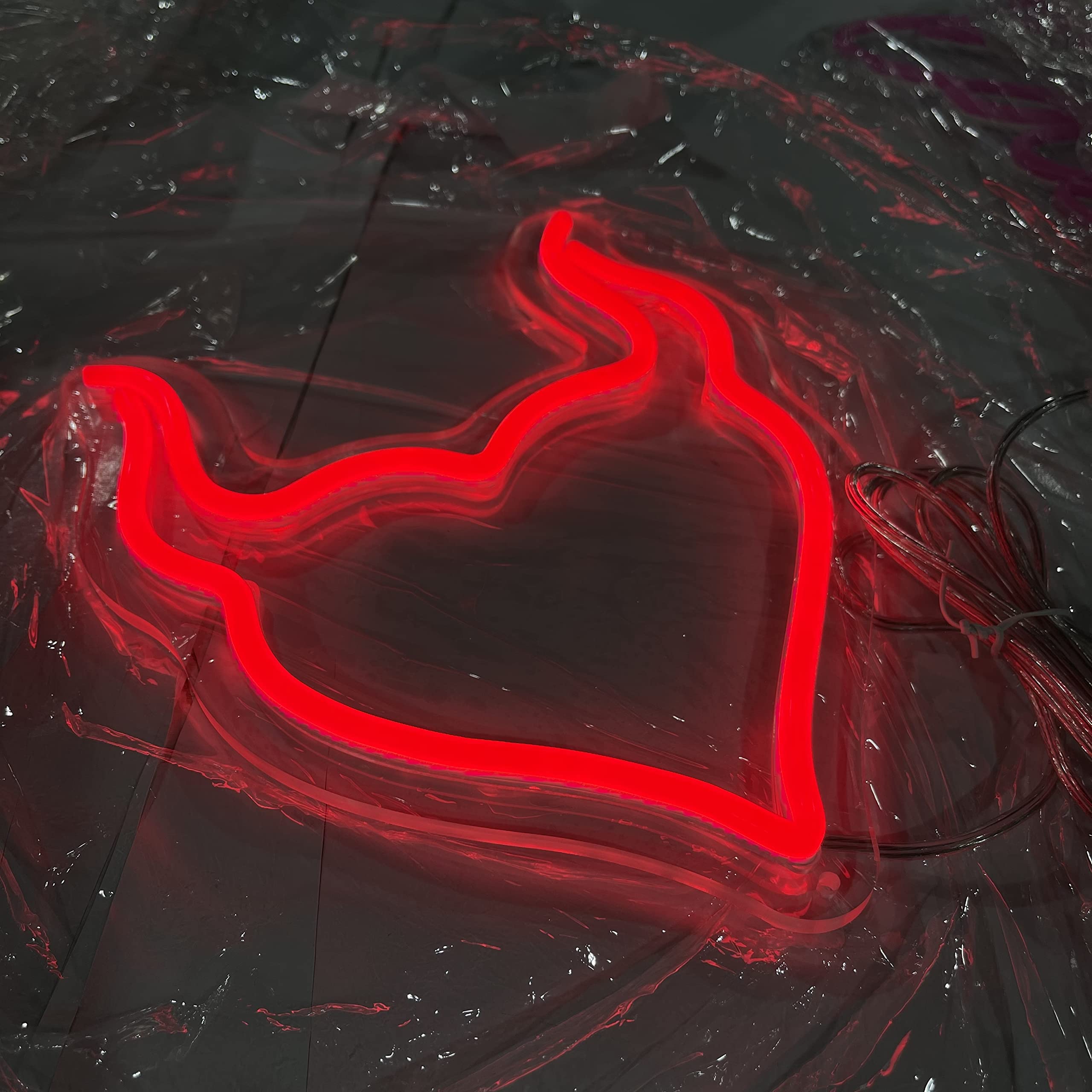 Devil Heart Neon Sign,Red Neon Heart for Bedroom,Halloween USB Powered LED Light Wall Decor,Demon Aesthetic for Party-10