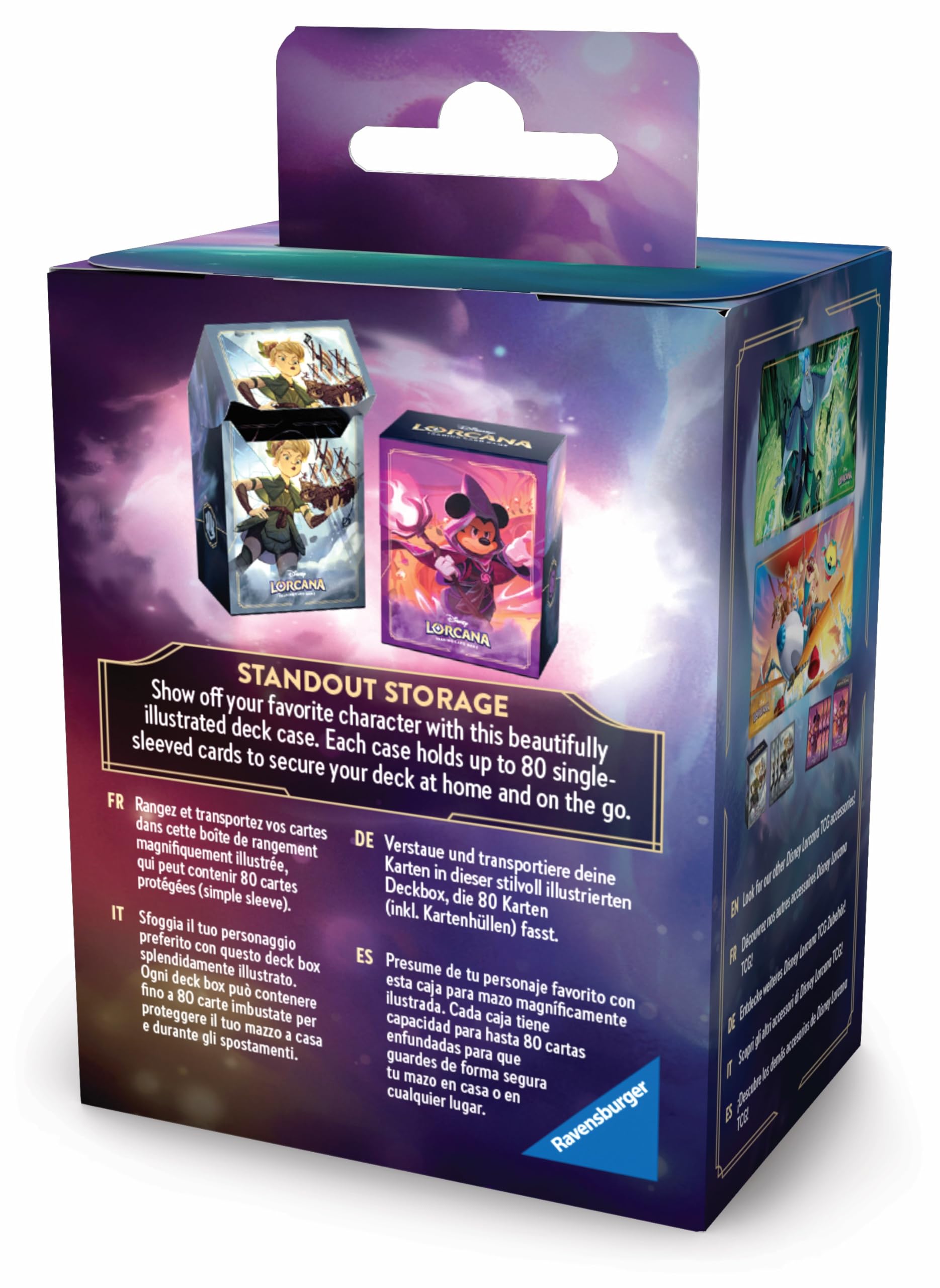 lorcana card storage box Amazon.com: Ravensburger Disney Lorcana TCG Deck Box Featuring Mickey Mouse  - Wayward Sorcerer | Securely Store 80 Sleeved Cards | Durable Portable  Organizer for TCG Players