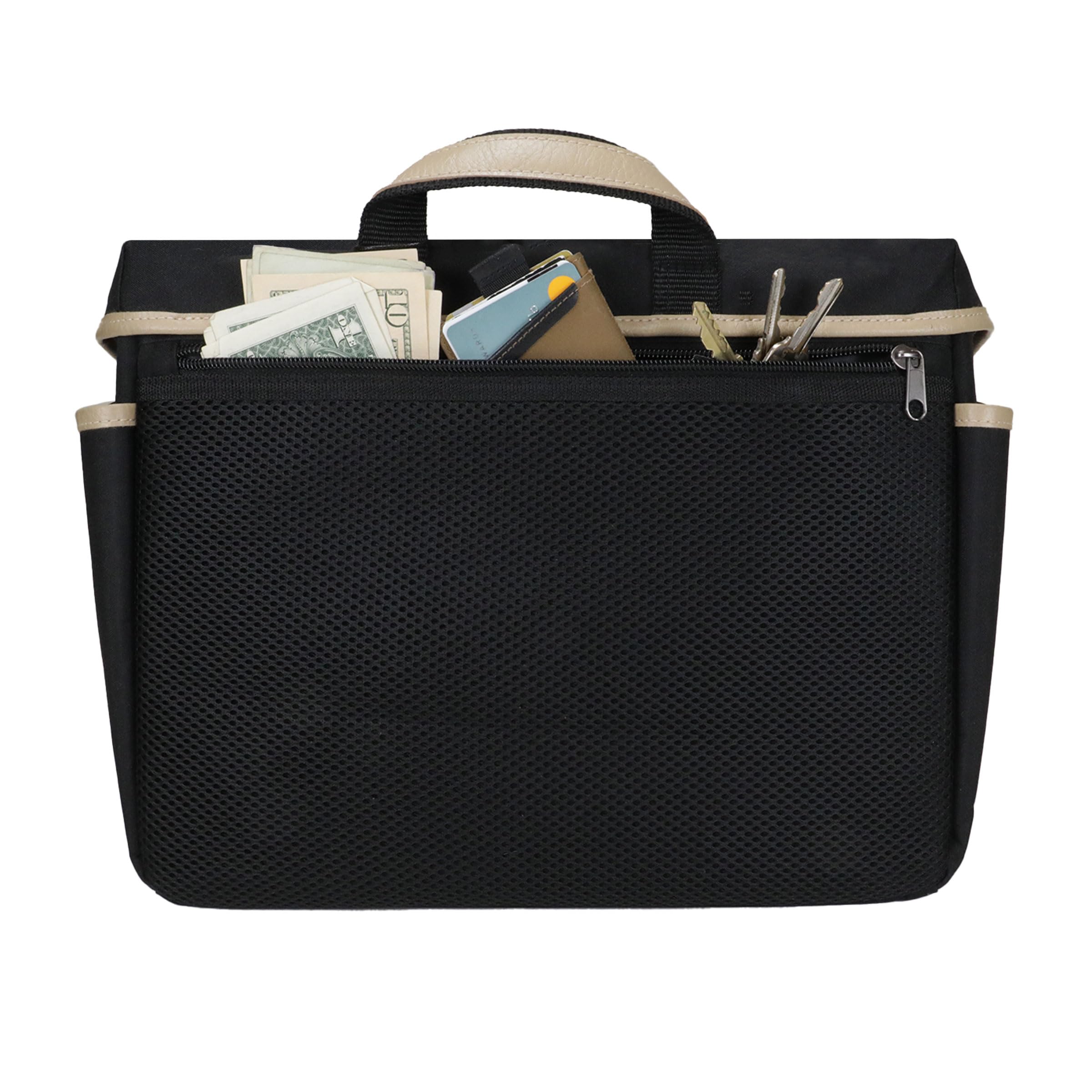 ENHANCE Bolsa de Diseño DND: Elegante Bandolera para Jugadores de rol de Dungeons and Dragons. con Espacio para el Manual del Jugador, Carpetas, Dados y Accesorios, y Bolsillos Laterales (Negro)