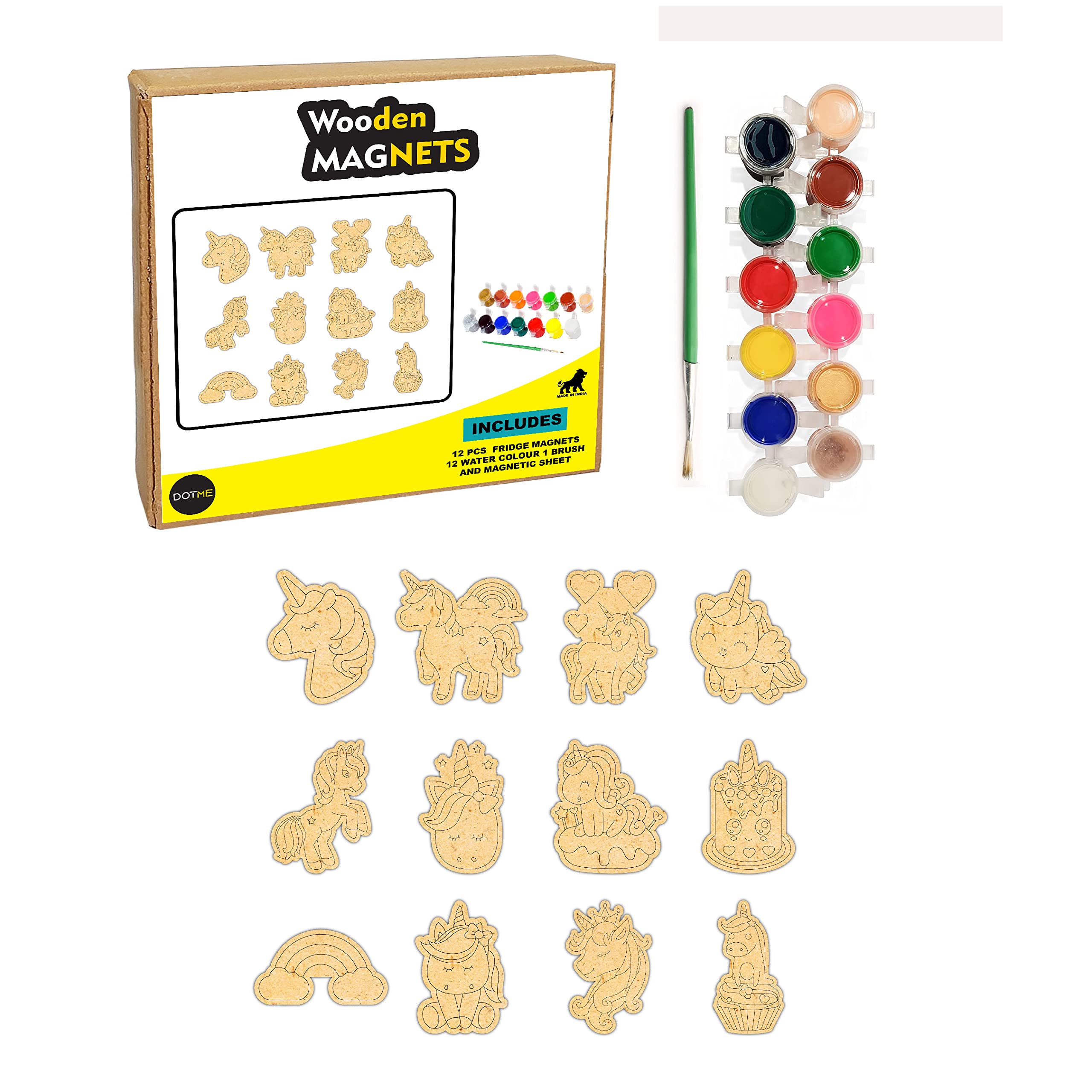 Unicorn Fridge Magnet Craft Kit for Kids, DIY Art Craft Kit for Kids Painting Project Works Activity Learing Pre Marked MDF Cutouts 12 Pcs (B0BVWDGXP3) Amazon Price History, Amazon Price Tracker