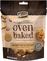 Merrick Oven Baked Paw’some P’nut Butter Dog Treats - Natural Crunchy Peanut Butter Cookies, Real Ingredients, 11oz Bag