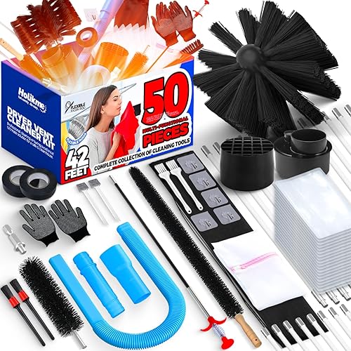 Miniatura 8 de Holikme Kit limpiador de ventilación de secadora, incluye cepillo de limpieza de ventilación de secadora de 30 pies, accesorio para aspiradora