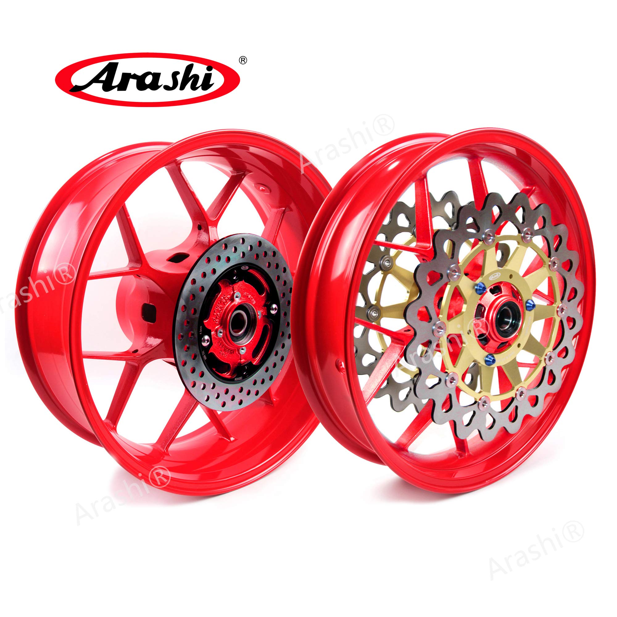 CBR1000RR SC57用04年前期型Fディスクローター左右セット Amazon.co.jp: Arashi フロントリアホイールリムとブレーキディスク