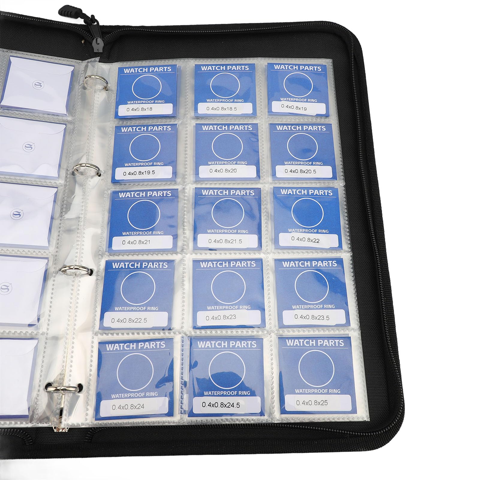 Kit di guarnizioni per fondello di orologio, 135 pezzi, anelli O in gomma impermeabili per la riparazione degli orologi, guarnizioni di tenuta bianche in 45 misure con sacchetto di