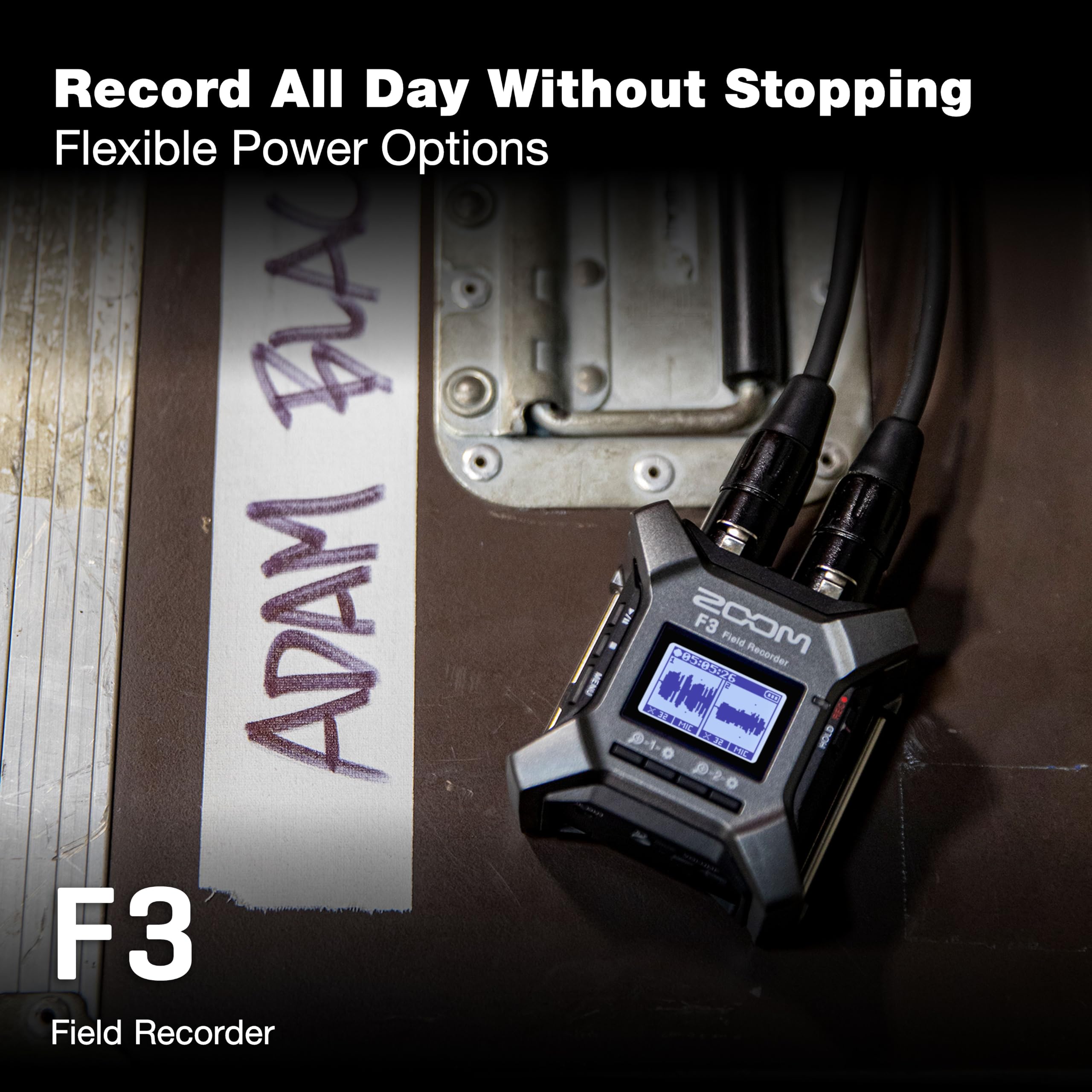 Zoom F3 Professional Field Recorder, 32-bit Float Recording, 2