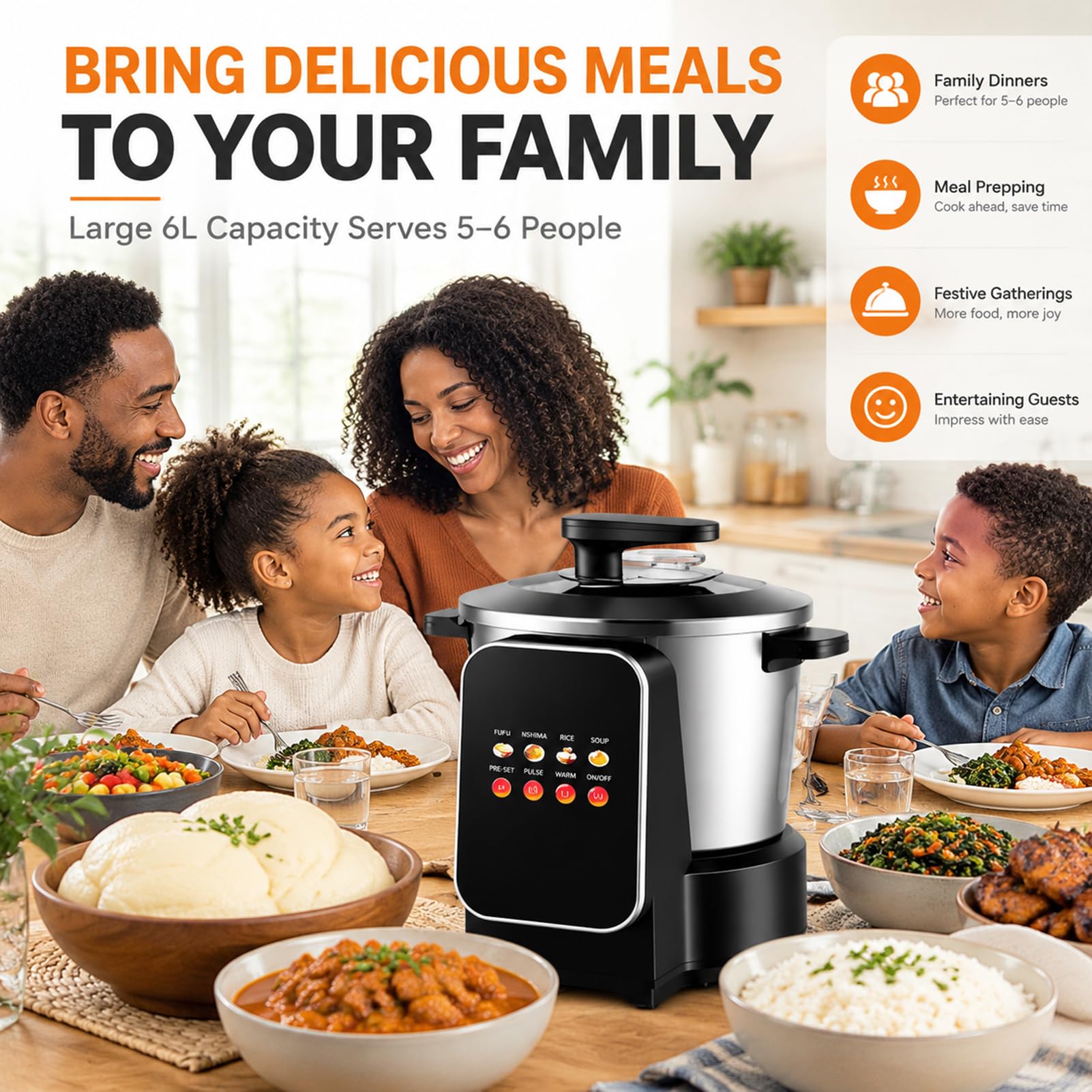 900W Automatischer Fufu Maker, 6L Fufu & Yam Stampfer Maschine