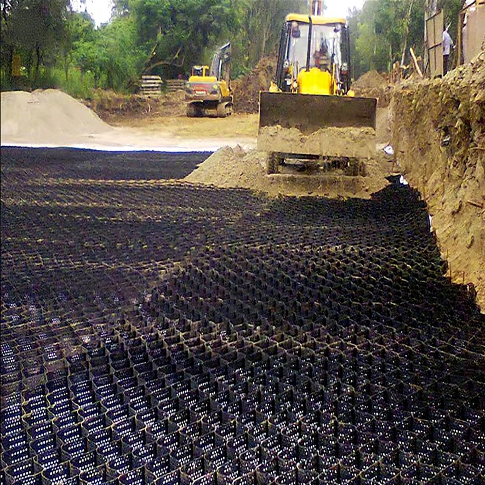 Geo Grid Stabilizer Stabilizator ścieżki z siatką żwirową o głębokości 5 cm, siatka Geo o strukturze plastra miodu, groszek, plastikowa kostka brukowa, podkładka(4m x 9m (13ft x 30ft))