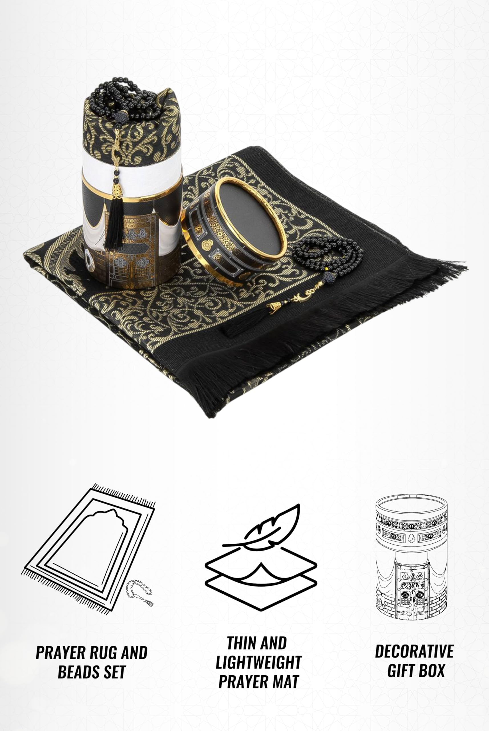 Ihvan Online Muslim Prayer Rug And Prayer Beads With Elegant Design